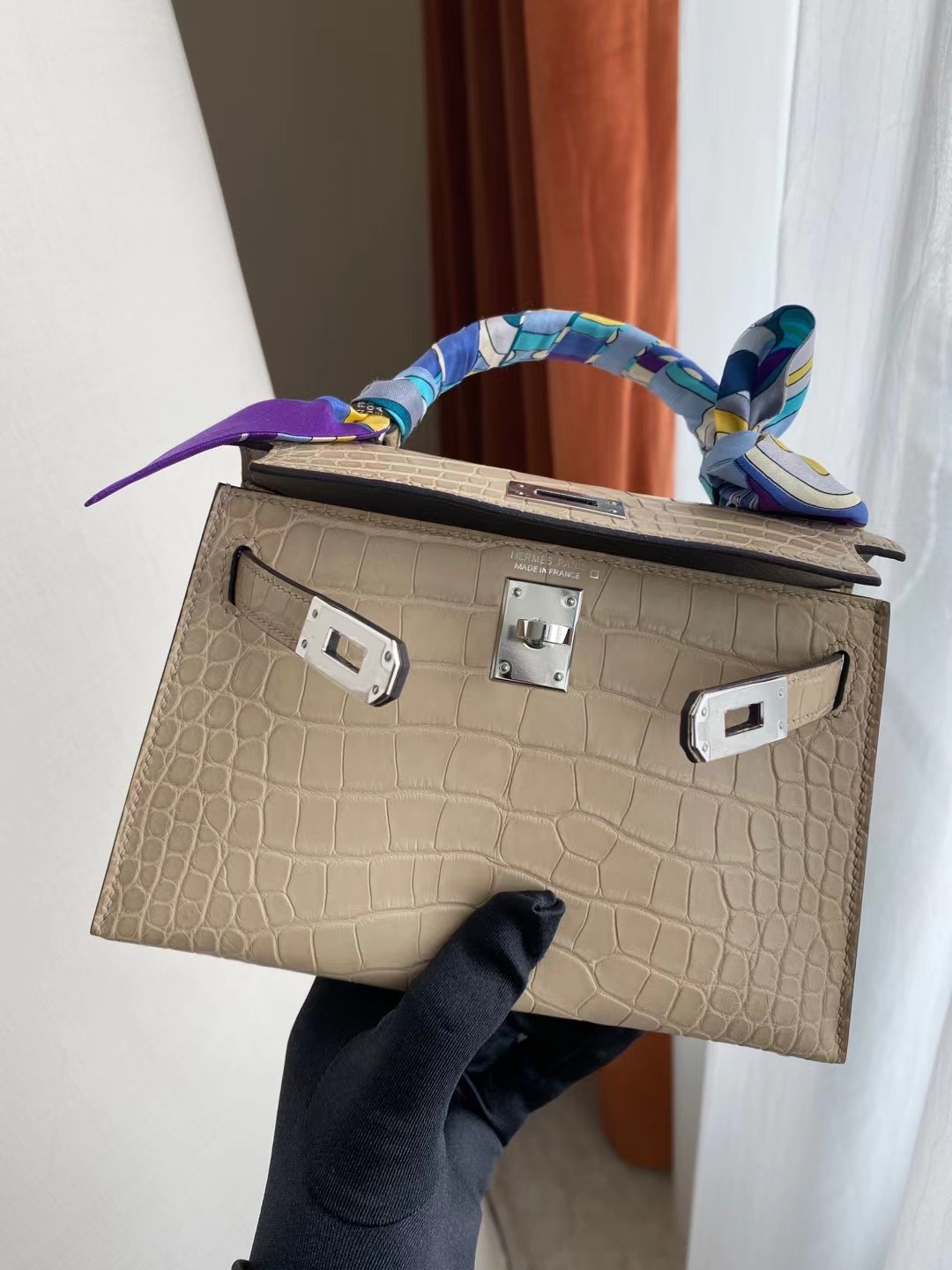 Hermes Kelly Mini II 2代 CK14 Beige 杏色 霧面方塊 美洲鱷魚