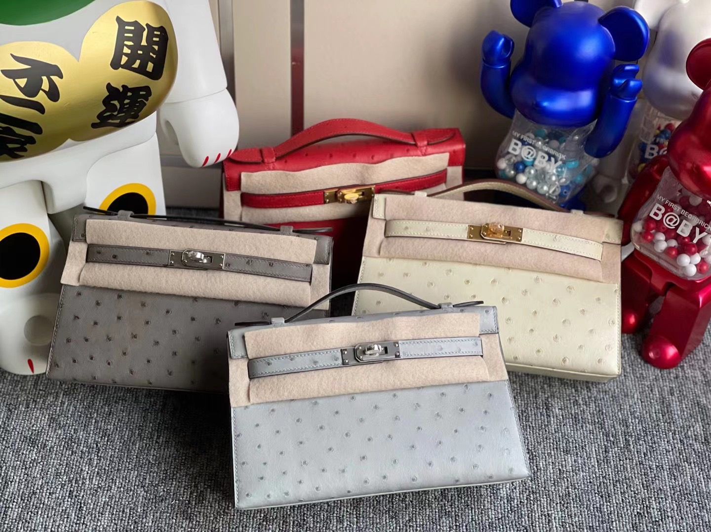 Hermes MiniKelly Pochette N5 Cassis 黑加侖 加侖紫 亮面美洲鱷魚