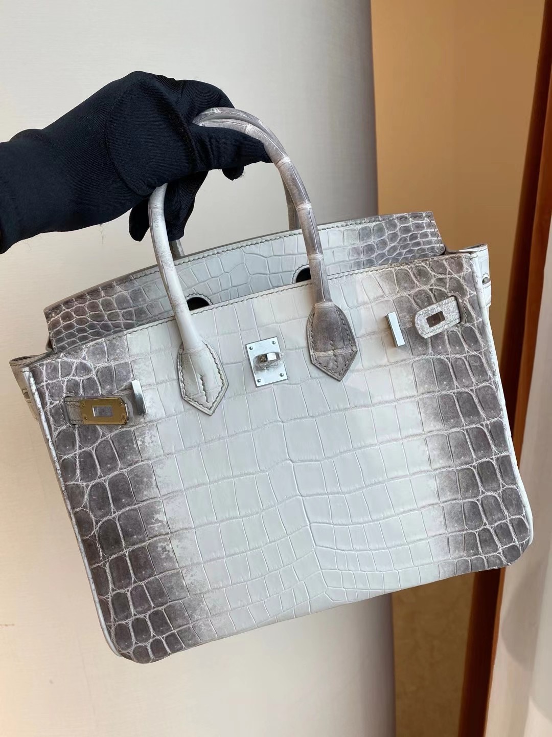 臺灣新竹市愛馬仕喜馬拉雅鉑金包 Hermes Birkin 25 Niloticus Crocodile Himalayan