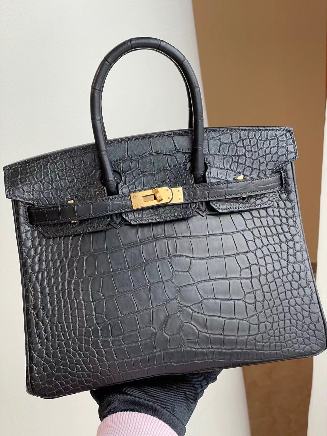 Saudi Arabia United Arab Emirates Hermes Birkin 25 89 Noir 黑色 霧面方塊 美洲鱷魚