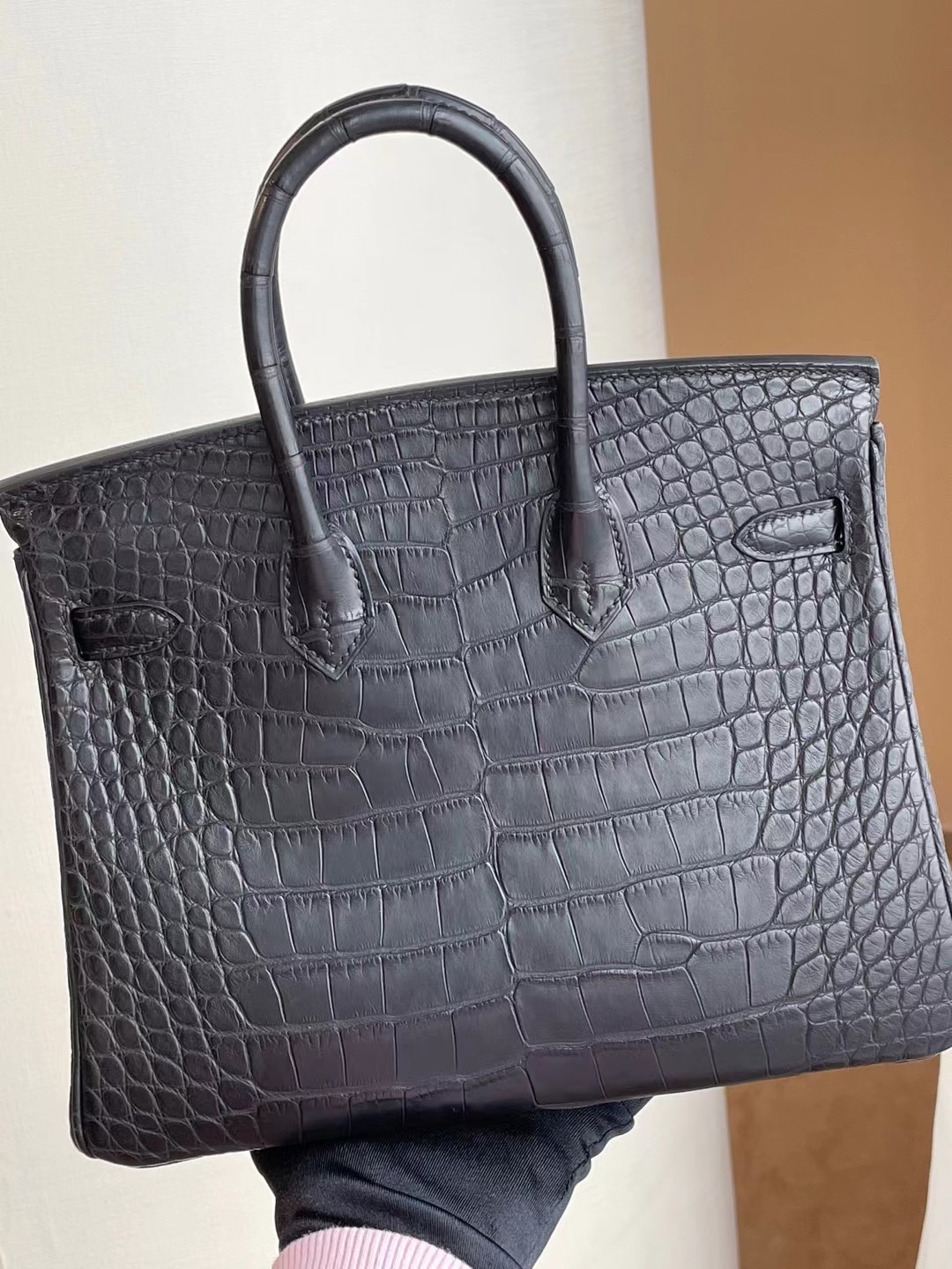 Saudi Arabia United Arab Emirates Hermes Birkin 25 89 Noir 黑色 霧面方塊 美洲鱷魚