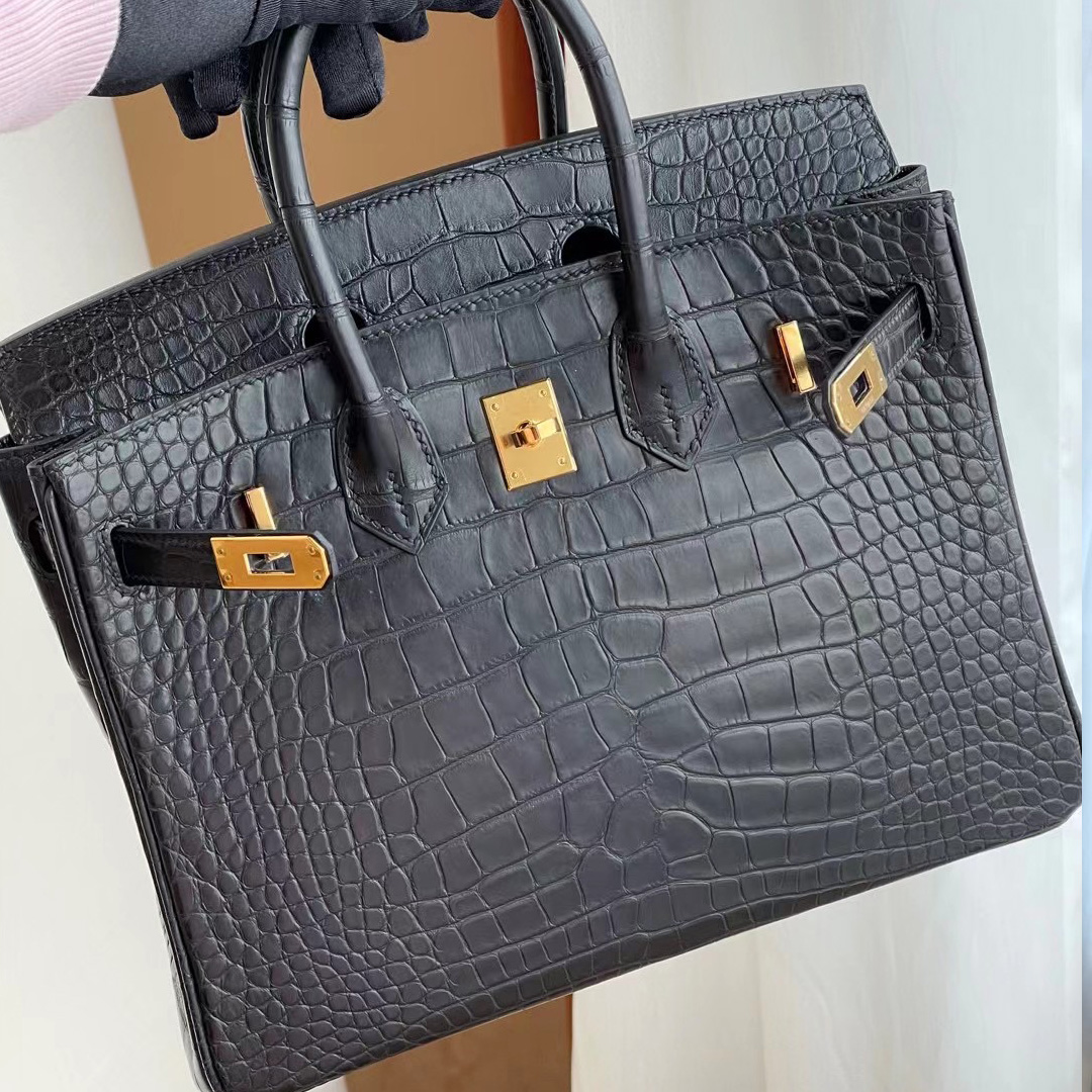 Saudi Arabia United Arab Emirates Hermes Birkin 25 89 Noir 黑色 霧面方塊 美洲鱷魚