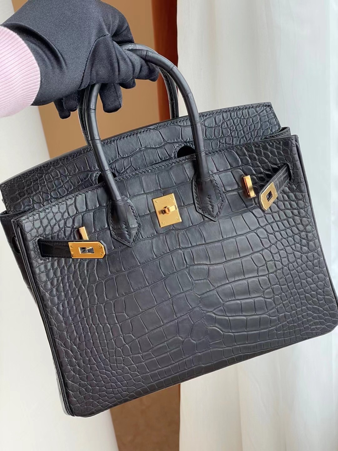 Saudi Arabia United Arab Emirates Hermes Birkin 25 89 Noir 黑色 霧面方塊 美洲鱷魚