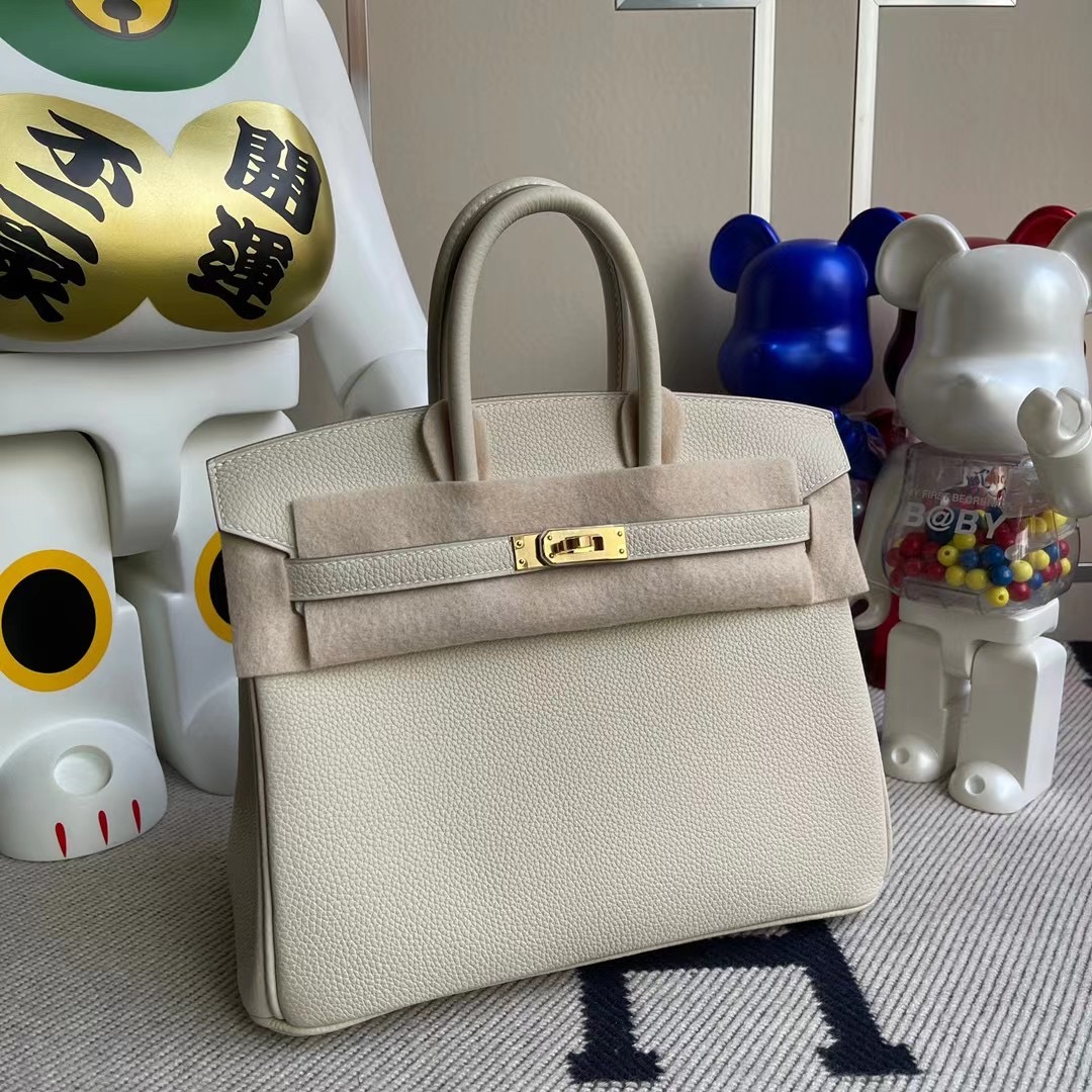 愛馬仕鉑金包 愛馬仕 2021年 Z刻 Hermes Birkin 25 Togo CC10 Craie 奶昔白 銀扣