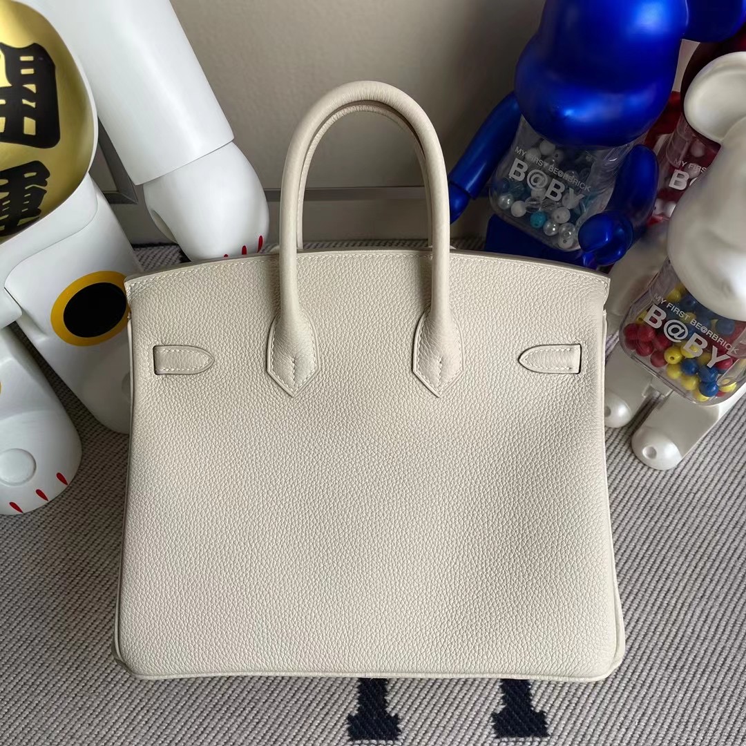 愛馬仕鉑金包 愛馬仕 2021年 Z刻 Hermes Birkin 25 Togo CC10 Craie 奶昔白 銀扣