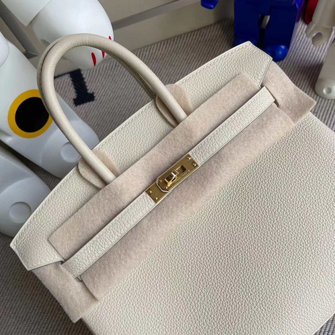 愛馬仕鉑金包 愛馬仕 2021年 Z刻 Hermes Birkin 25 Togo CC10 Craie 奶昔白 銀扣