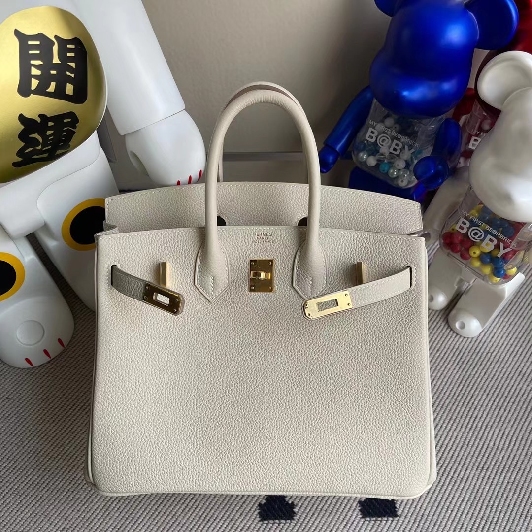 愛馬仕鉑金包 愛馬仕 2021年 Z刻 Hermes Birkin 25 Togo CC10 Craie 奶昔白 銀扣