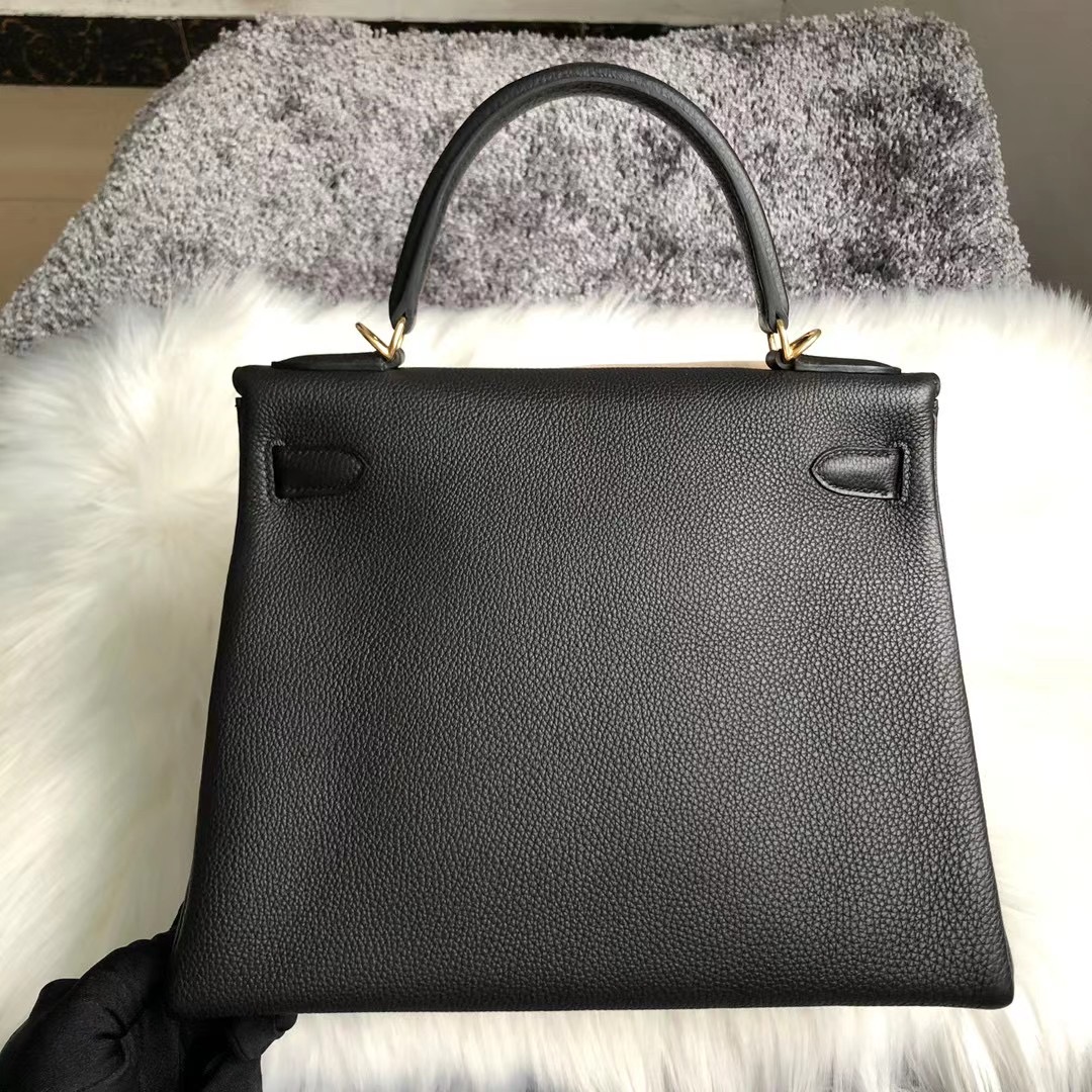 愛馬仕凱莉包價格 Hermes Kelly 28cm CK89 Noir 黑色 Togo 全手工蜜蠟線縫製