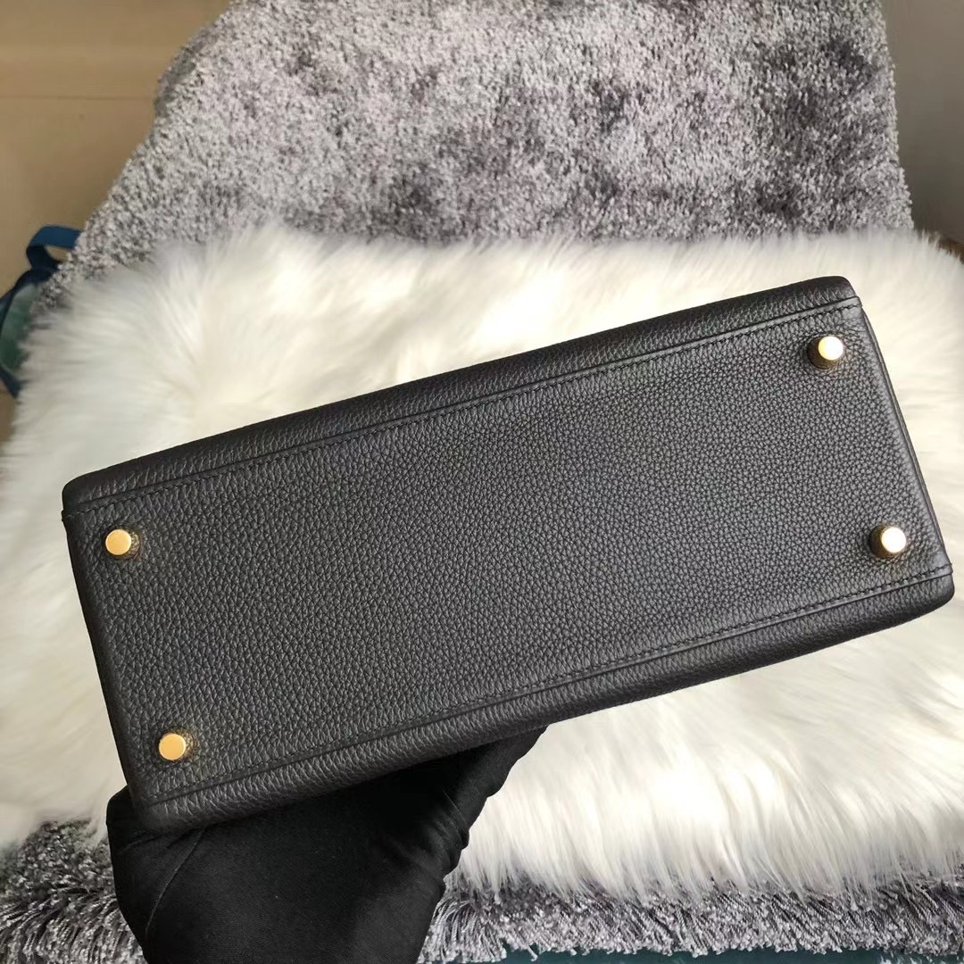 愛馬仕凱莉包價格 Hermes Kelly 28cm CK89 Noir 黑色 Togo 全手工蜜蠟線縫製