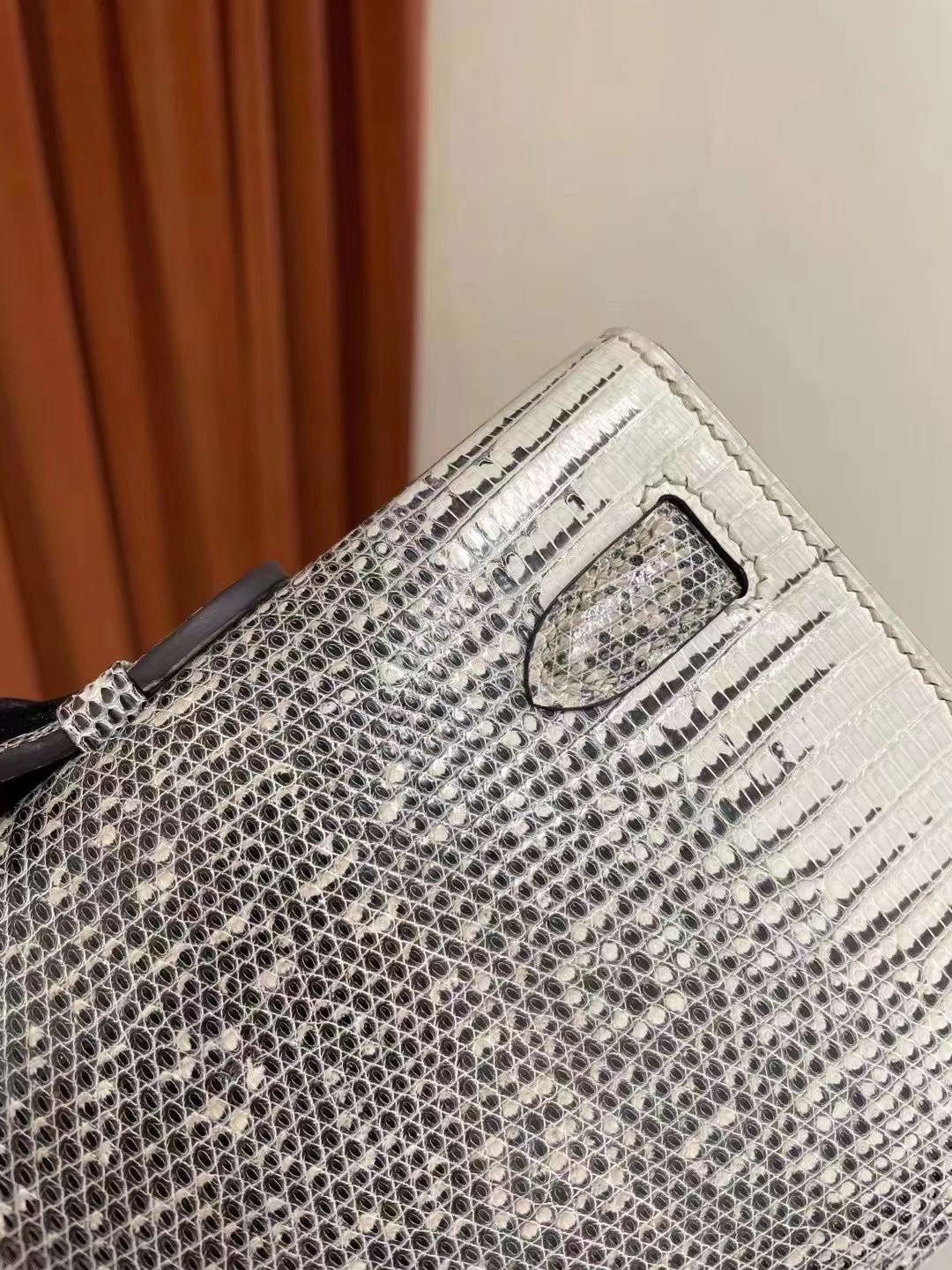 臺灣新北市 愛馬仕凱莉晚宴包 Hermes Kelly cut 31cm Lizard 01雪花色原花色蜥蜴皮