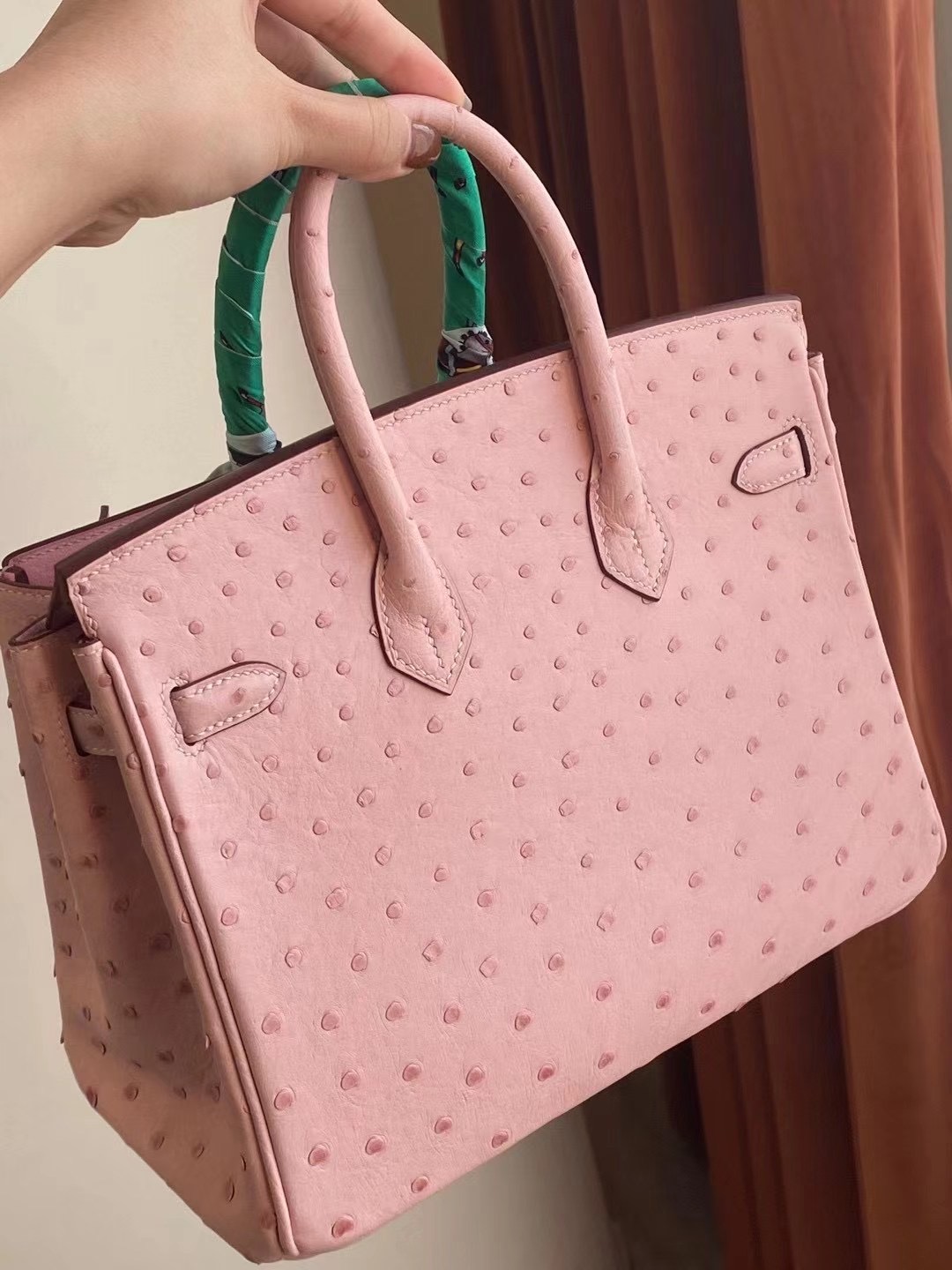 Hermes Birkin 25cm 5P Pink 櫻花粉 Ostrich 禦用原廠KK南非鴕鳥皮