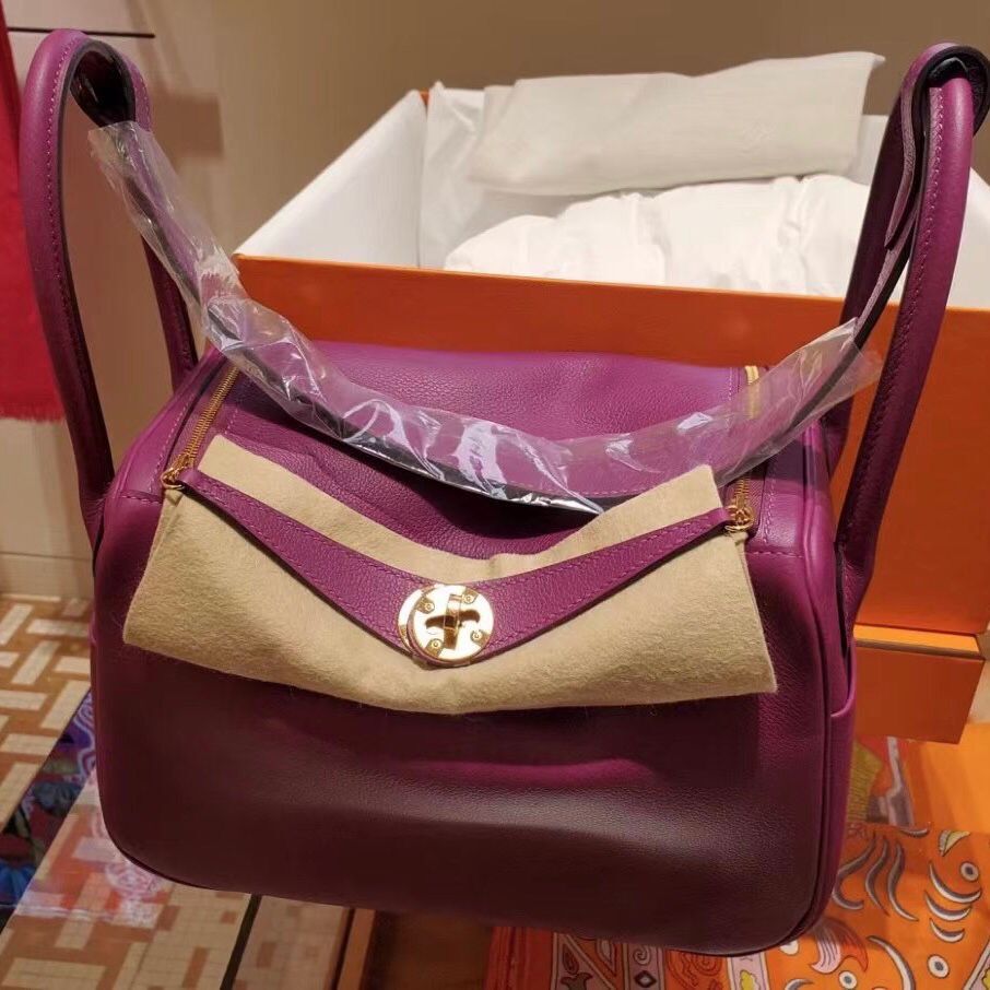 USA Hermes Lindy 26cm Evercolor CCP9 Anemone 海葵紫 金扣 全手工縫製