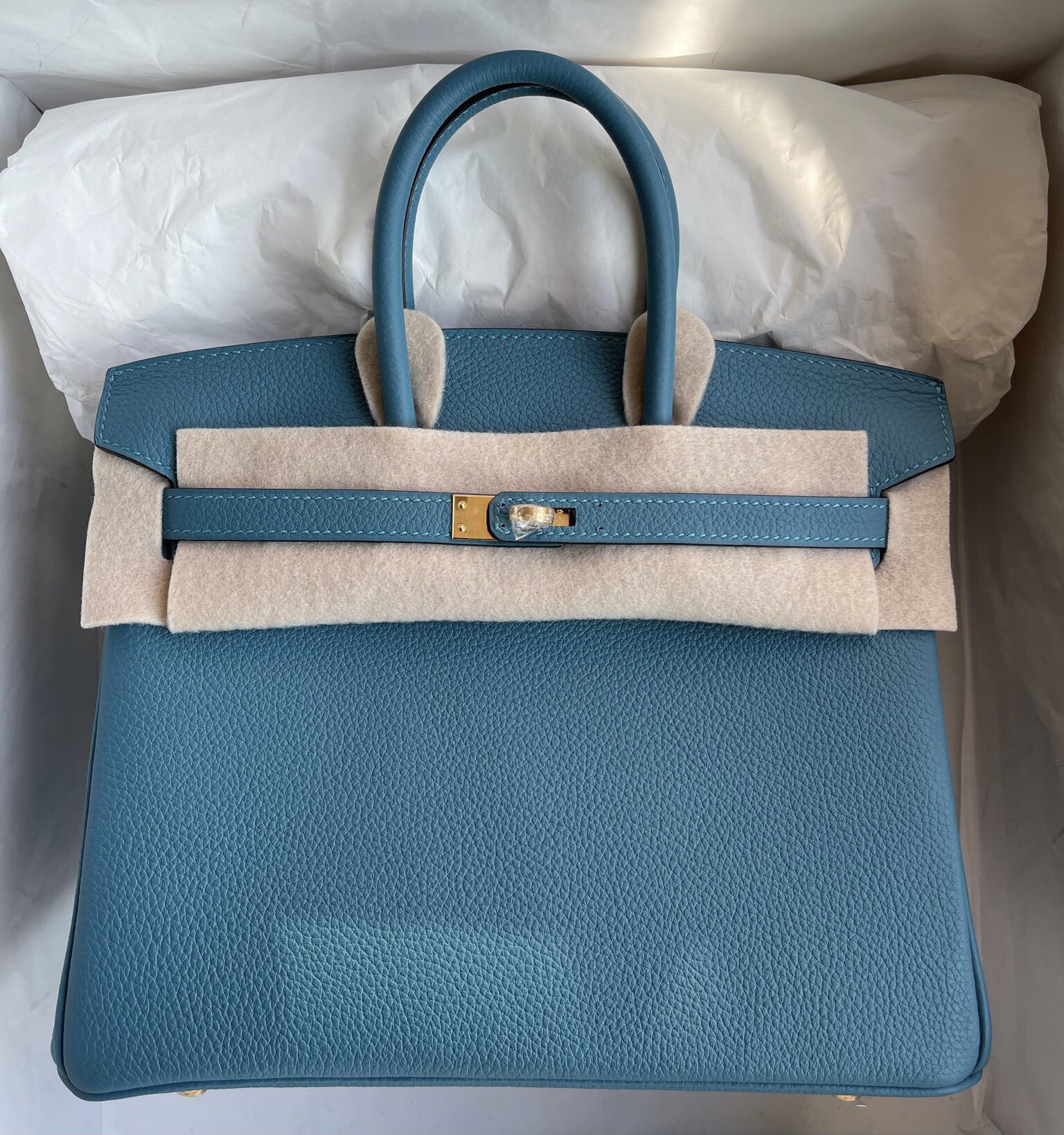 臺灣臺中市北屯區  Hermes Birkin 25cm Togo 原廠小牛皮 75 牛仔藍 Blue Jean