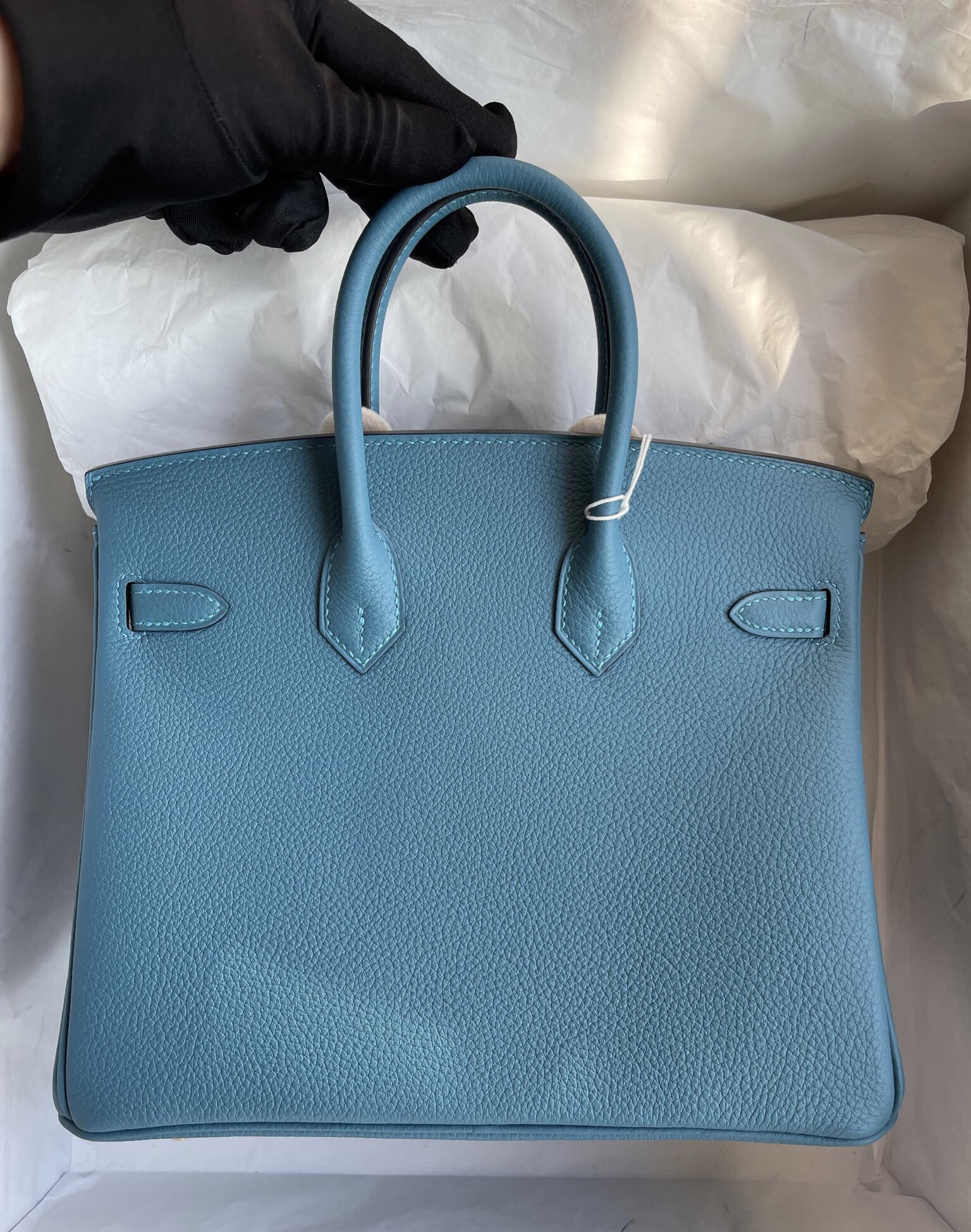 臺灣臺中市北屯區  Hermes Birkin 25cm Togo 原廠小牛皮 75 牛仔藍 Blue Jean