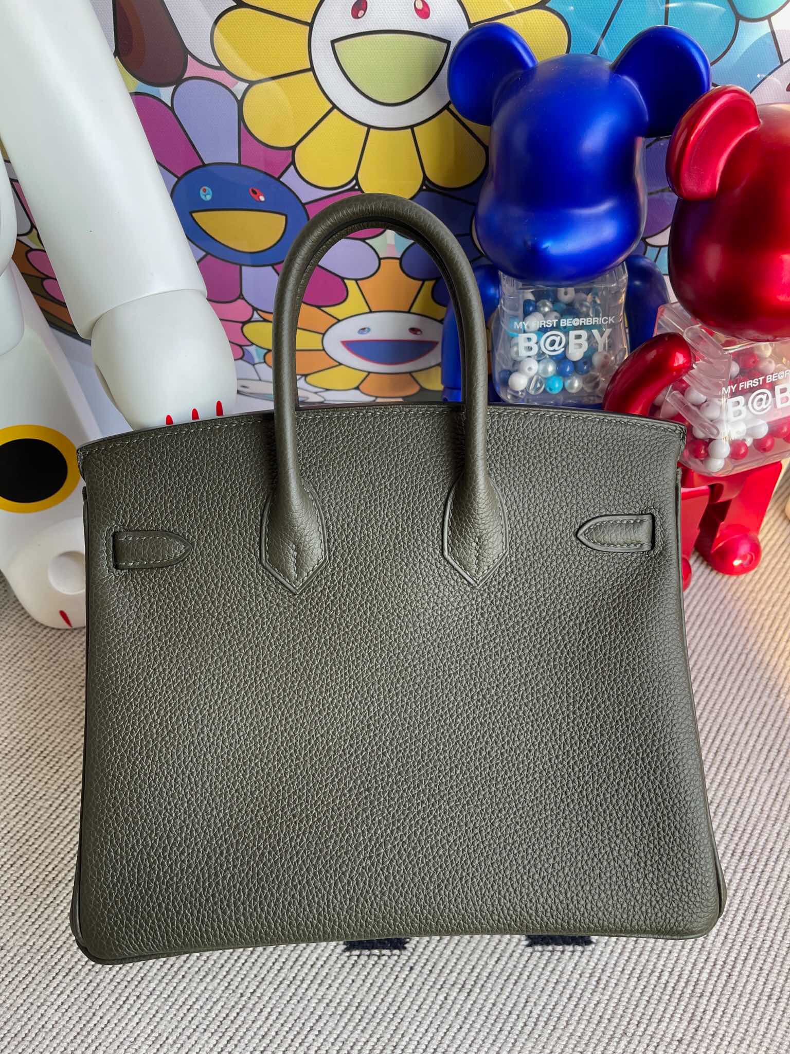 臺灣臺中市大安區愛馬仕 Hermes Birkin 25 Togo 原廠小牛皮 C6 Vert De Gris 灰綠色