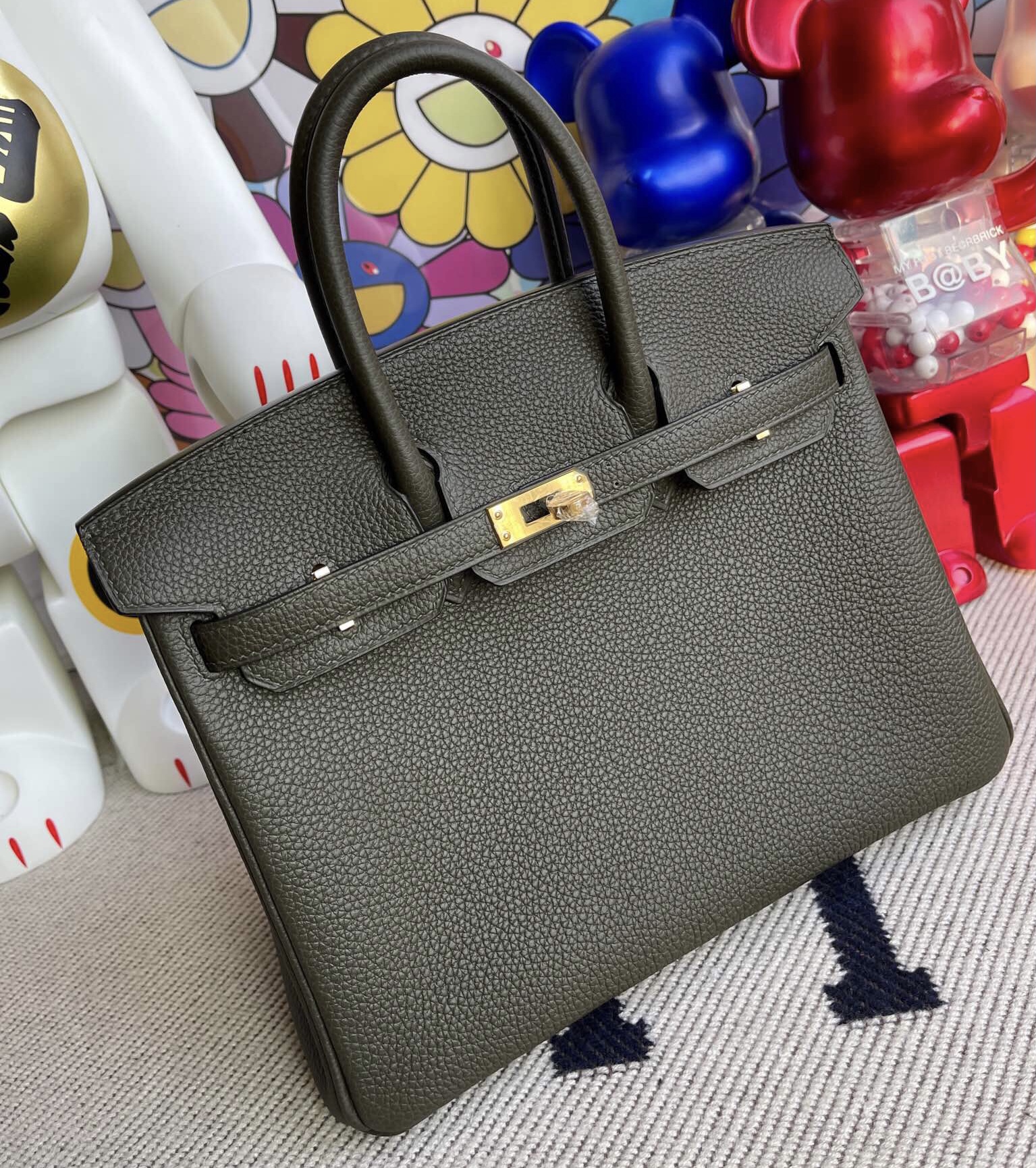 臺灣臺中市大安區愛馬仕 Hermes Birkin 25 Togo 原廠小牛皮 C6 Vert De Gris 灰綠色