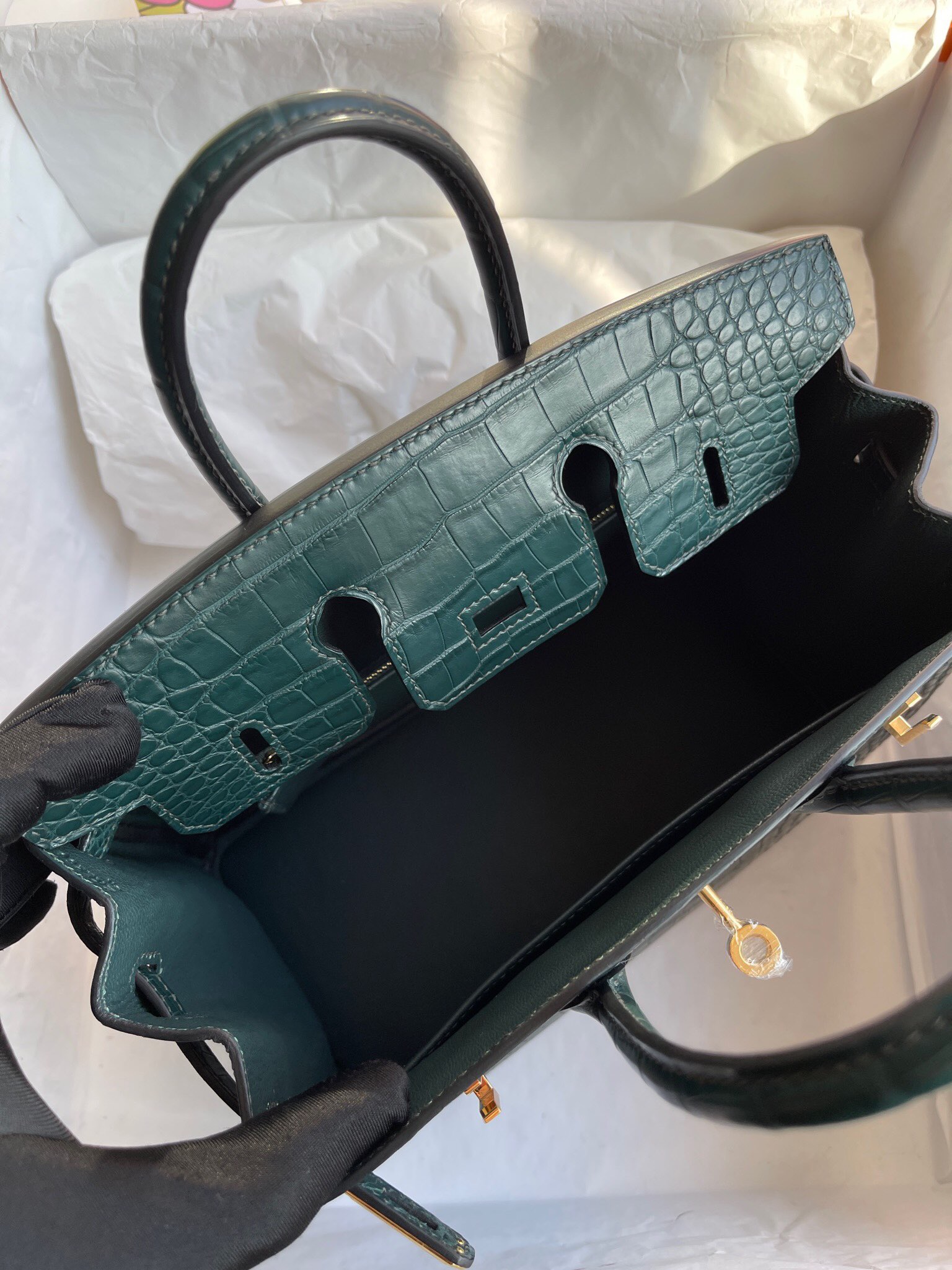 臺灣桃園市桃園區 愛馬仕 Hermes Birkin 25cm 霧面美洲鱷魚 V0 卢梭绿 vert rousseau