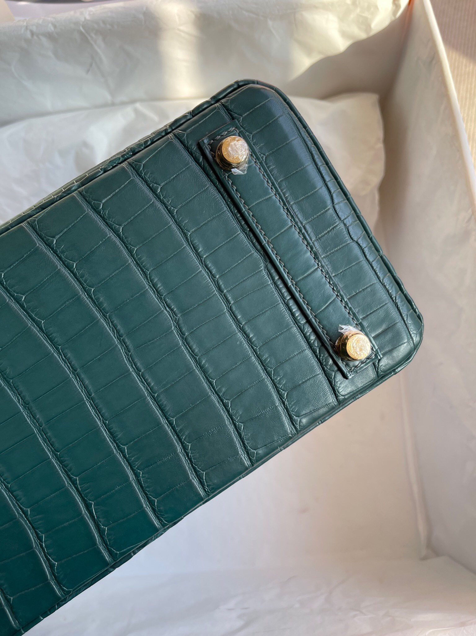 臺灣桃園市桃園區 愛馬仕 Hermes Birkin 25cm 霧面美洲鱷魚 V0 卢梭绿 vert rousseau