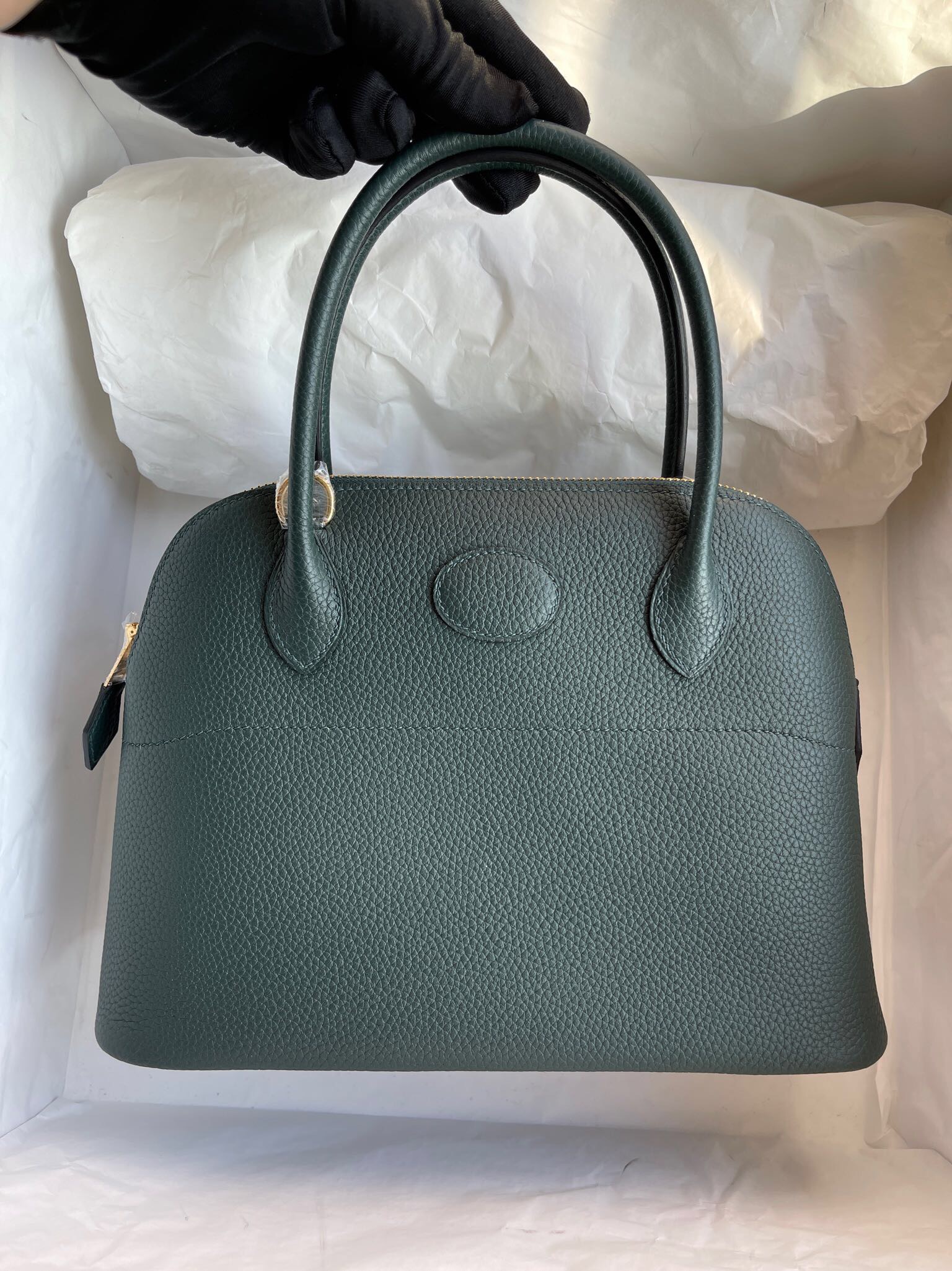 臺灣桃園市蘆竹區 愛馬仕價格 Hermes Bolide 27cm Clemence 6O Vert Cypress