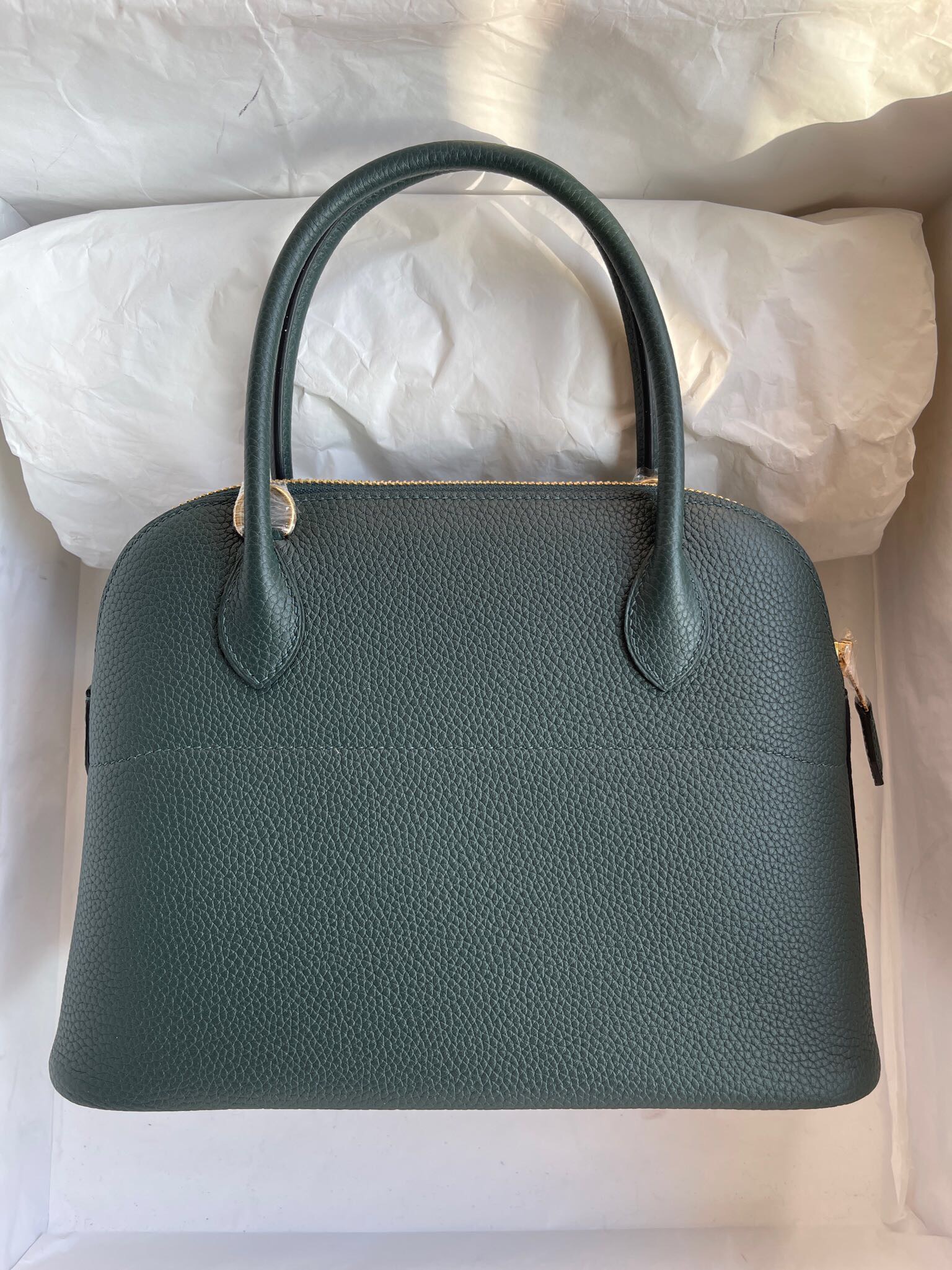 臺灣桃園市蘆竹區 愛馬仕價格 Hermes Bolide 27cm Clemence 6O Vert Cypress