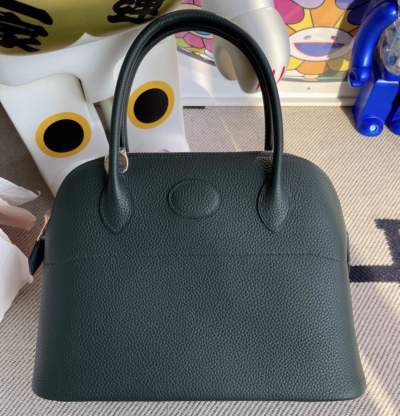 臺灣桃園市蘆竹區 愛馬仕價格 Hermes Bolide 27cm Clemence 6O Vert Cypress