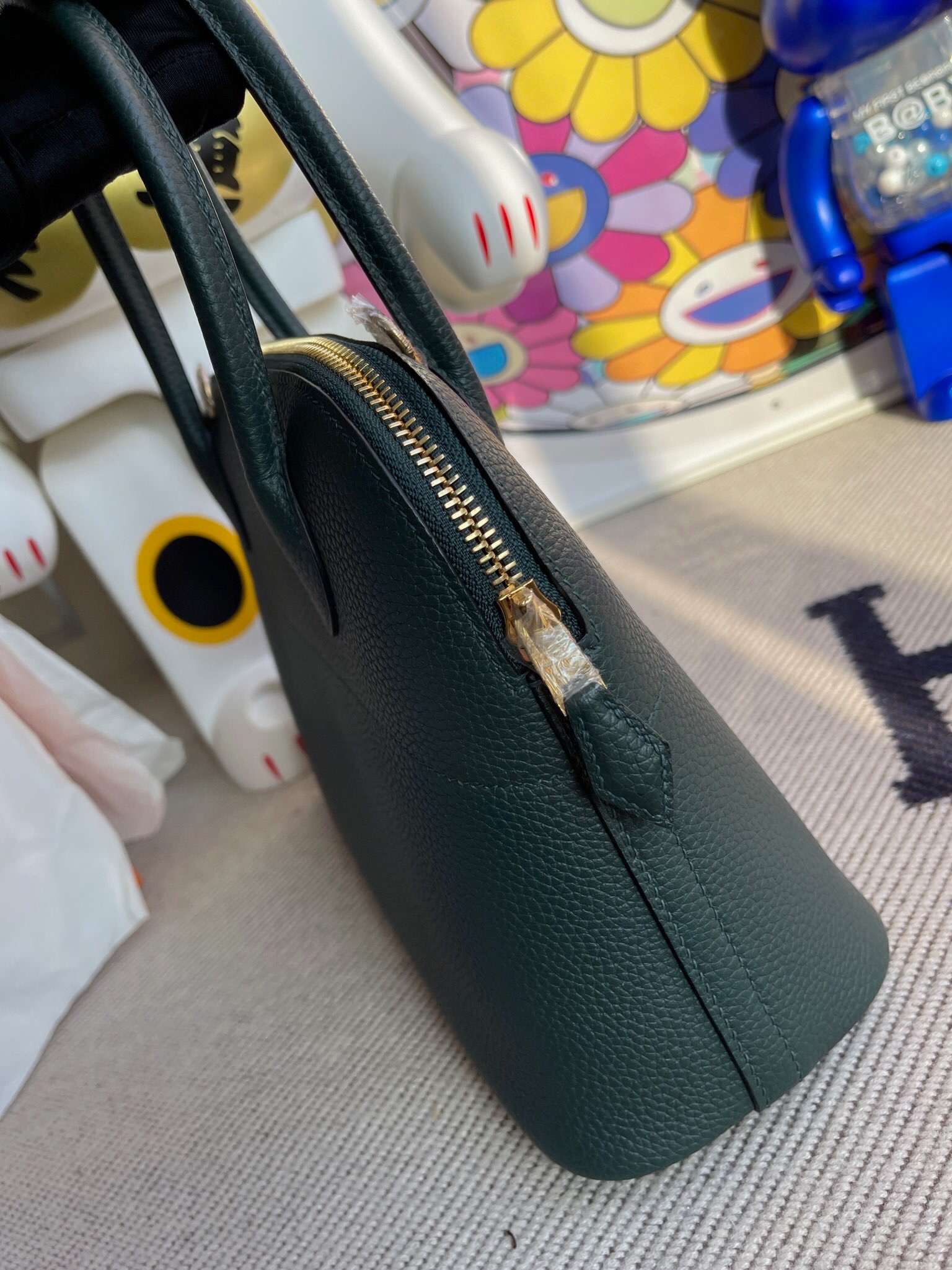 臺灣桃園市蘆竹區 愛馬仕價格 Hermes Bolide 27cm Clemence 6O Vert Cypress