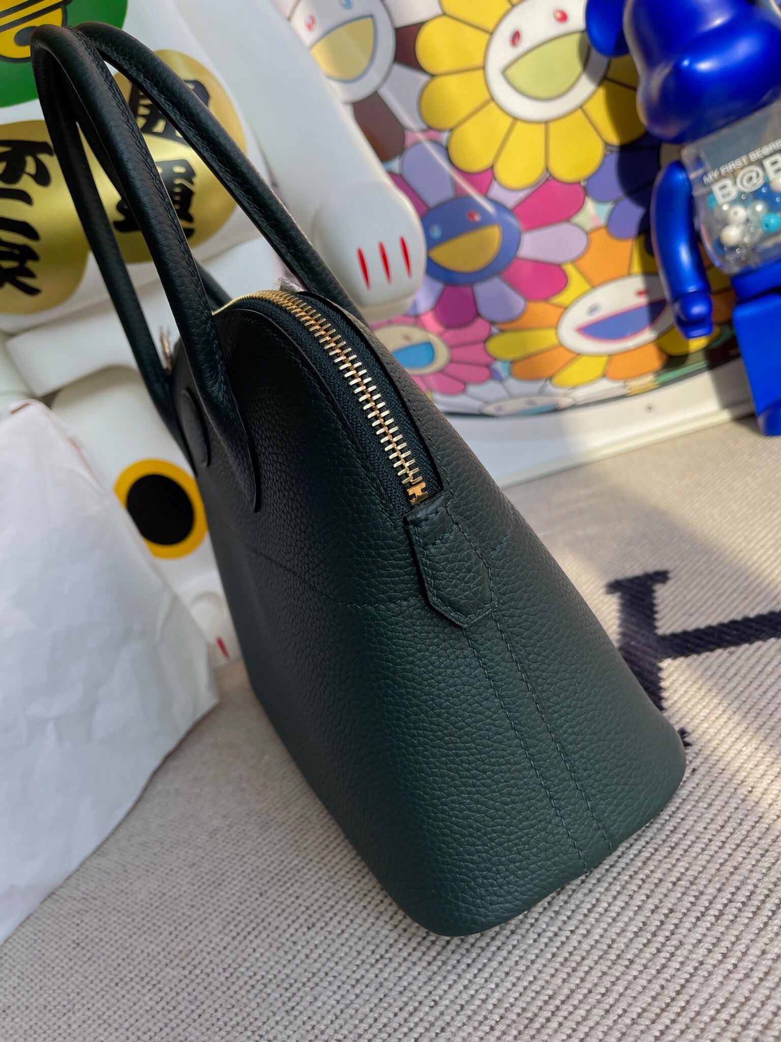 臺灣桃園市蘆竹區 愛馬仕價格 Hermes Bolide 27cm Clemence 6O Vert Cypress