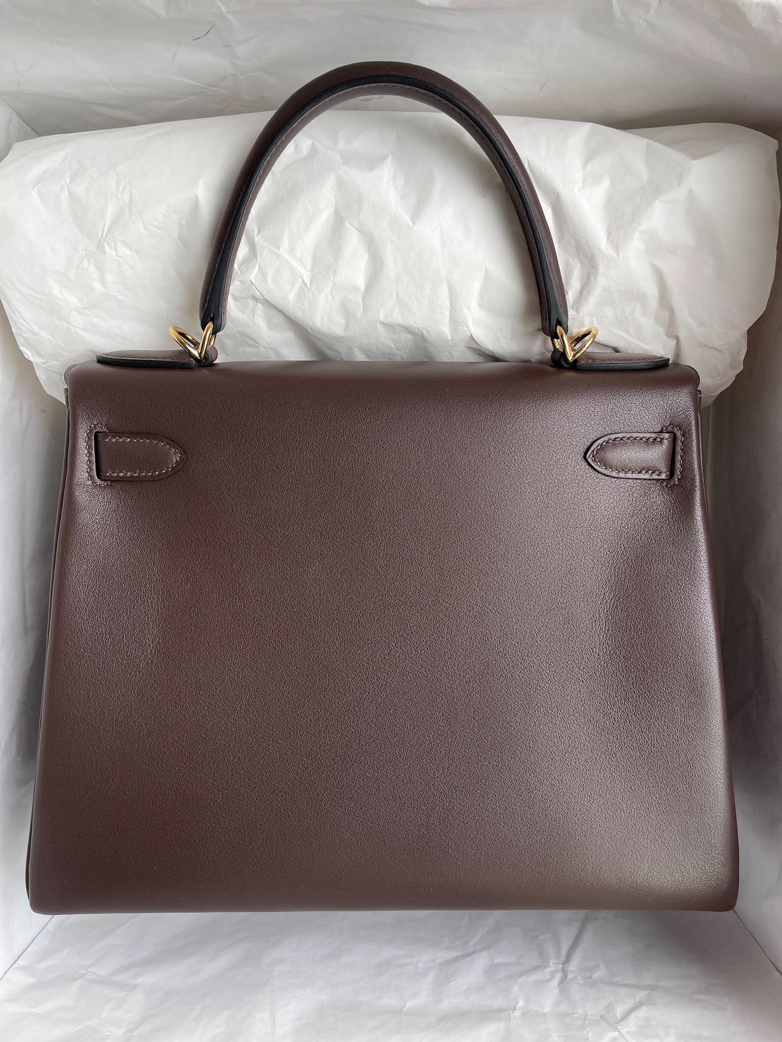 臺灣桃園市桃園區 愛馬仕凱莉包 Hermes Kelly 28cm Swift 47 chocolate 巧克力色