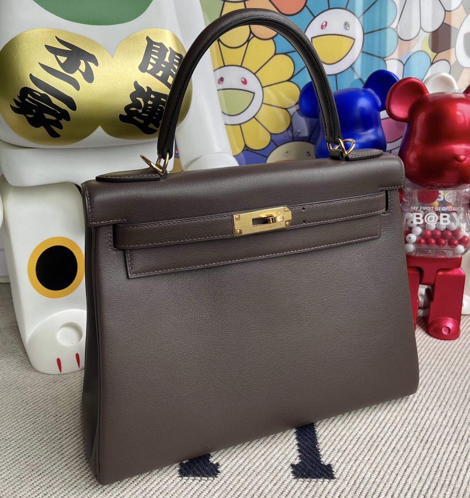 臺灣桃園市桃園區 愛馬仕凱莉包 Hermes Kelly 28cm Swift 47 chocolate 巧克力色