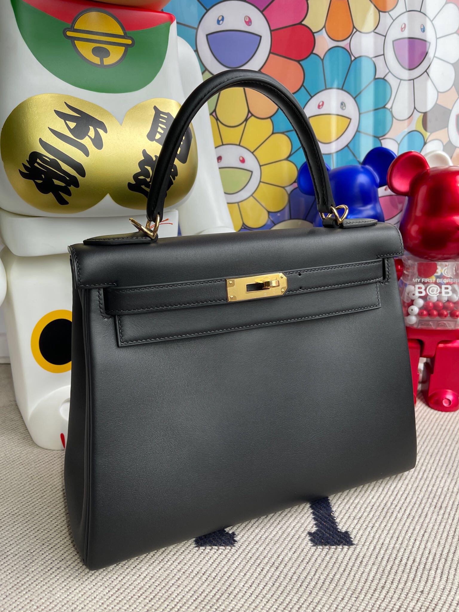 香港灣仔區灣仔 愛馬仕 Hermes Kelly 28cm Jonathan 89 Noir 黑色 金扣