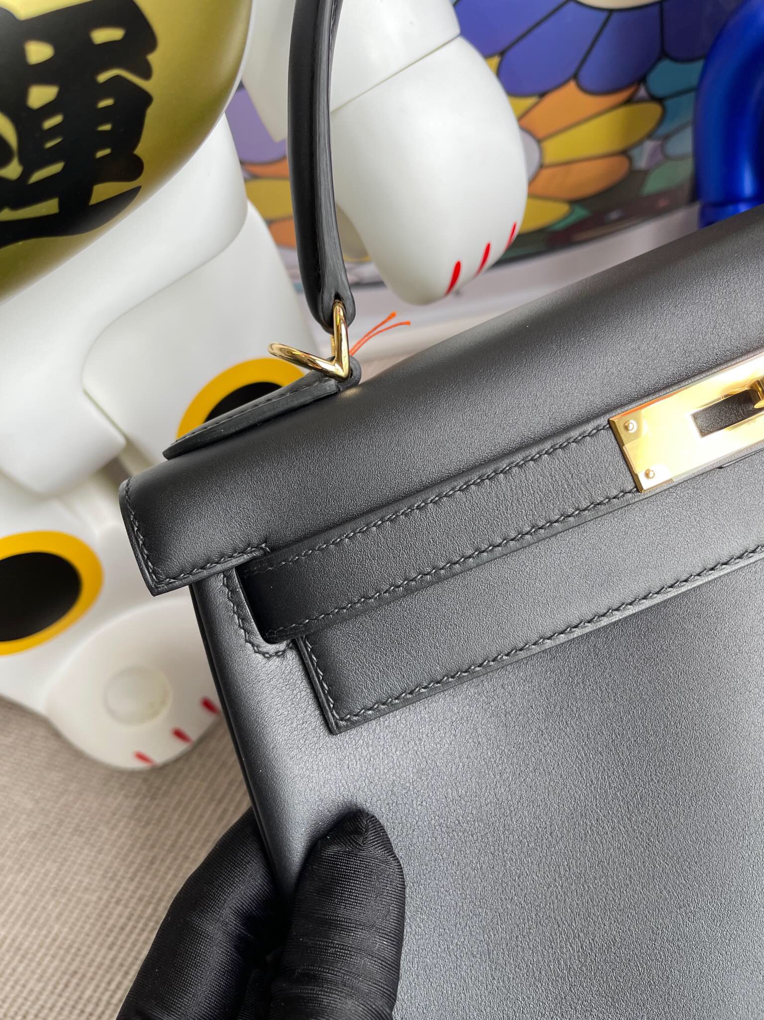 香港灣仔區灣仔 愛馬仕 Hermes Kelly 28cm Jonathan 89 Noir 黑色 金扣