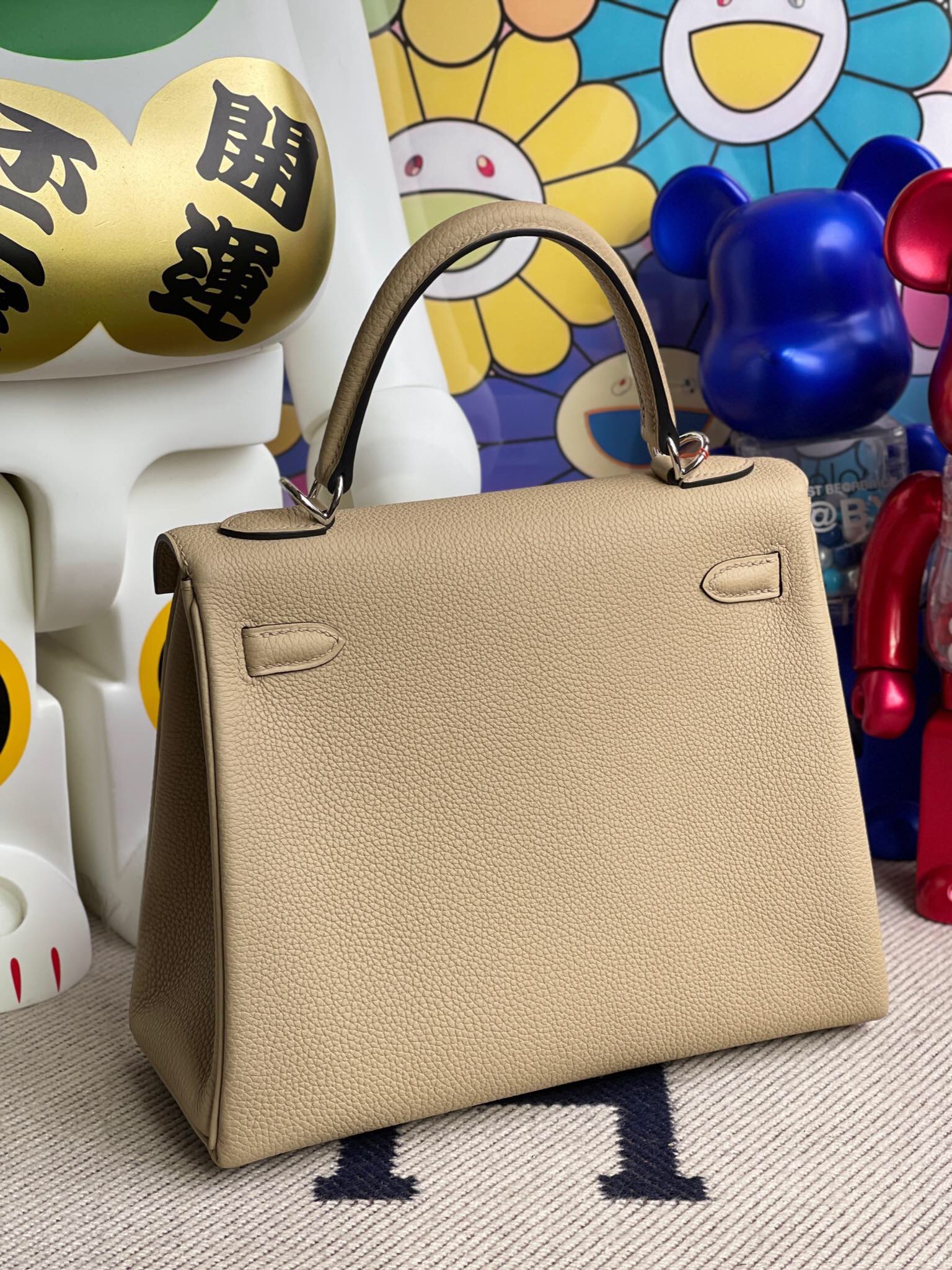 臺灣桃園市桃園區 愛馬仕凱莉包 Hermes Kelly 25cm Togo原廠小牛皮 S2風衣灰 Trench