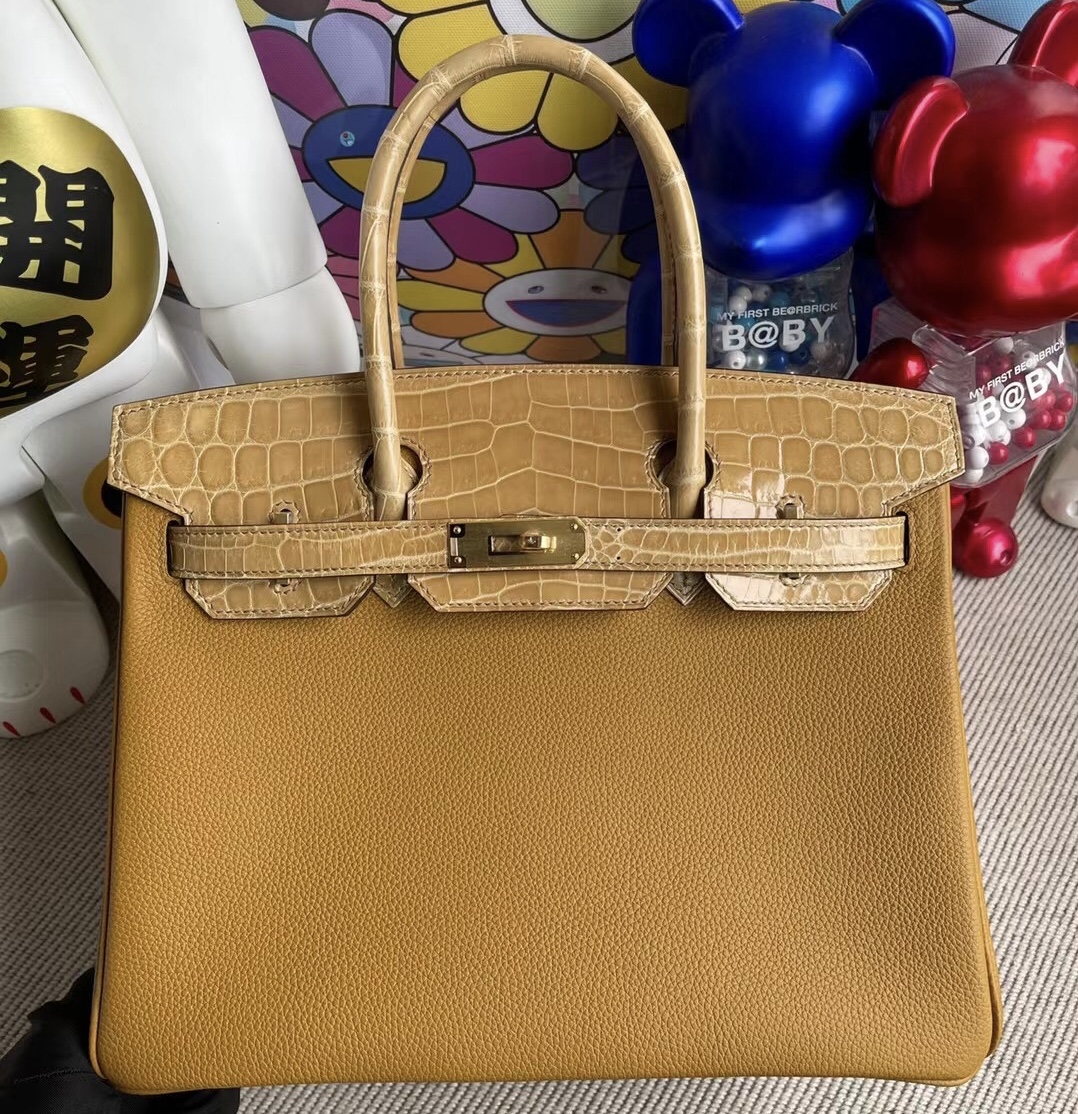 Hermes Birkin 30 Touch 2S sesame 芝麻色/亮面 尼羅鱷魚 14 Beige 杏色