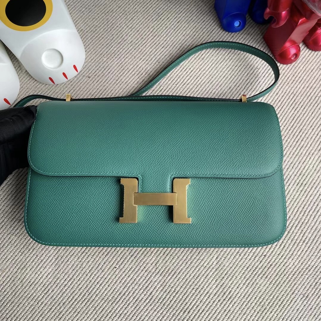 愛馬仕康康包官方售價 Hermes Constance 26cm Elan Epsom Z6 Malachite 孔雀綠 金扣