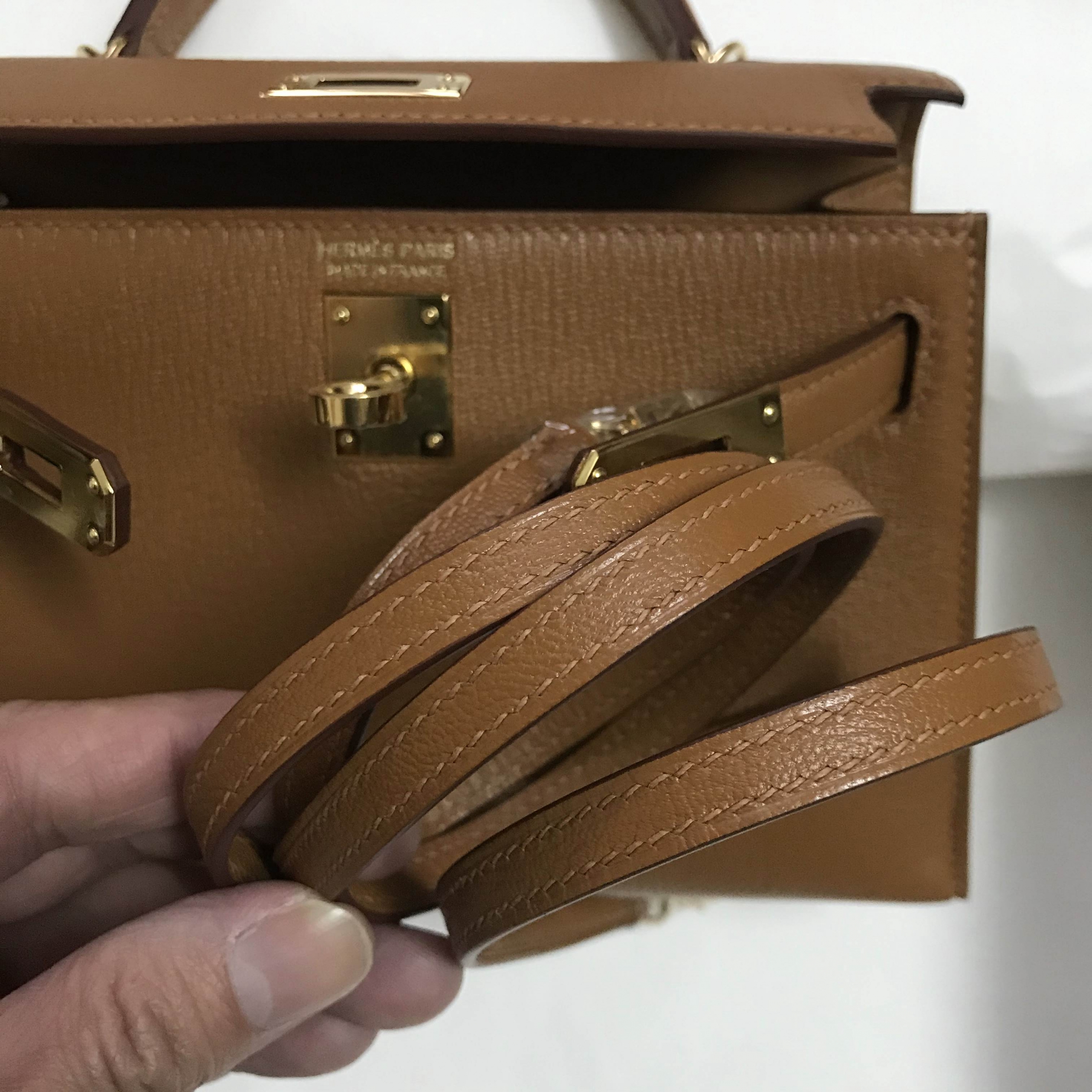 愛馬仕迷你凱莉包 Hermes Kelly Mini II 2 Chevre 37 Gold Gold hardware stamp Z