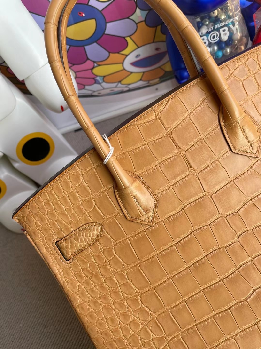 愛馬仕鉑金包價格官網 Hermes Birkin 30 霧面美洲鱷魚 麥穗色 銀扣 接受訂製