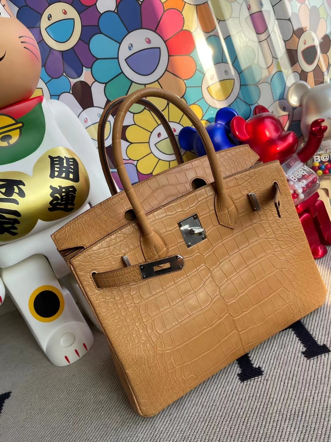 愛馬仕鉑金包價格官網 Hermes Birkin 30 霧面美洲鱷魚 麥穗色 銀扣 接受訂製