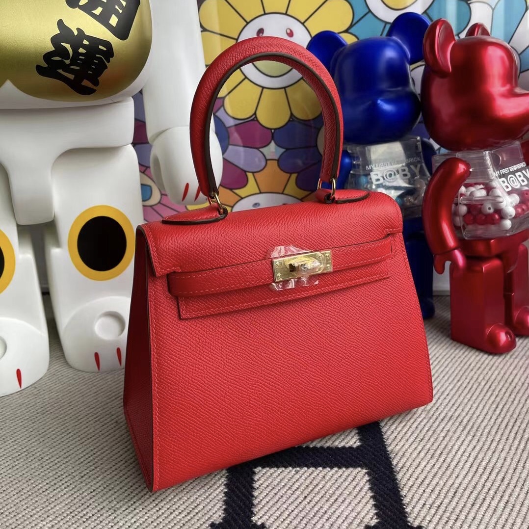 愛馬仕迷你凱莉包多少錢 Hermes Kelly 20cm 大耳朵 Epsom S3 Rouge de coeur