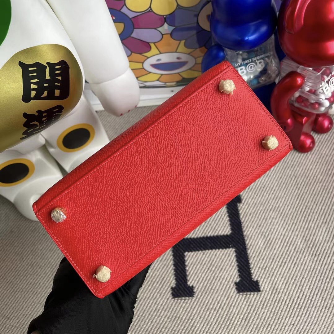 愛馬仕迷你凱莉包多少錢 Hermes Kelly 20cm 大耳朵 Epsom S3 Rouge de coeur