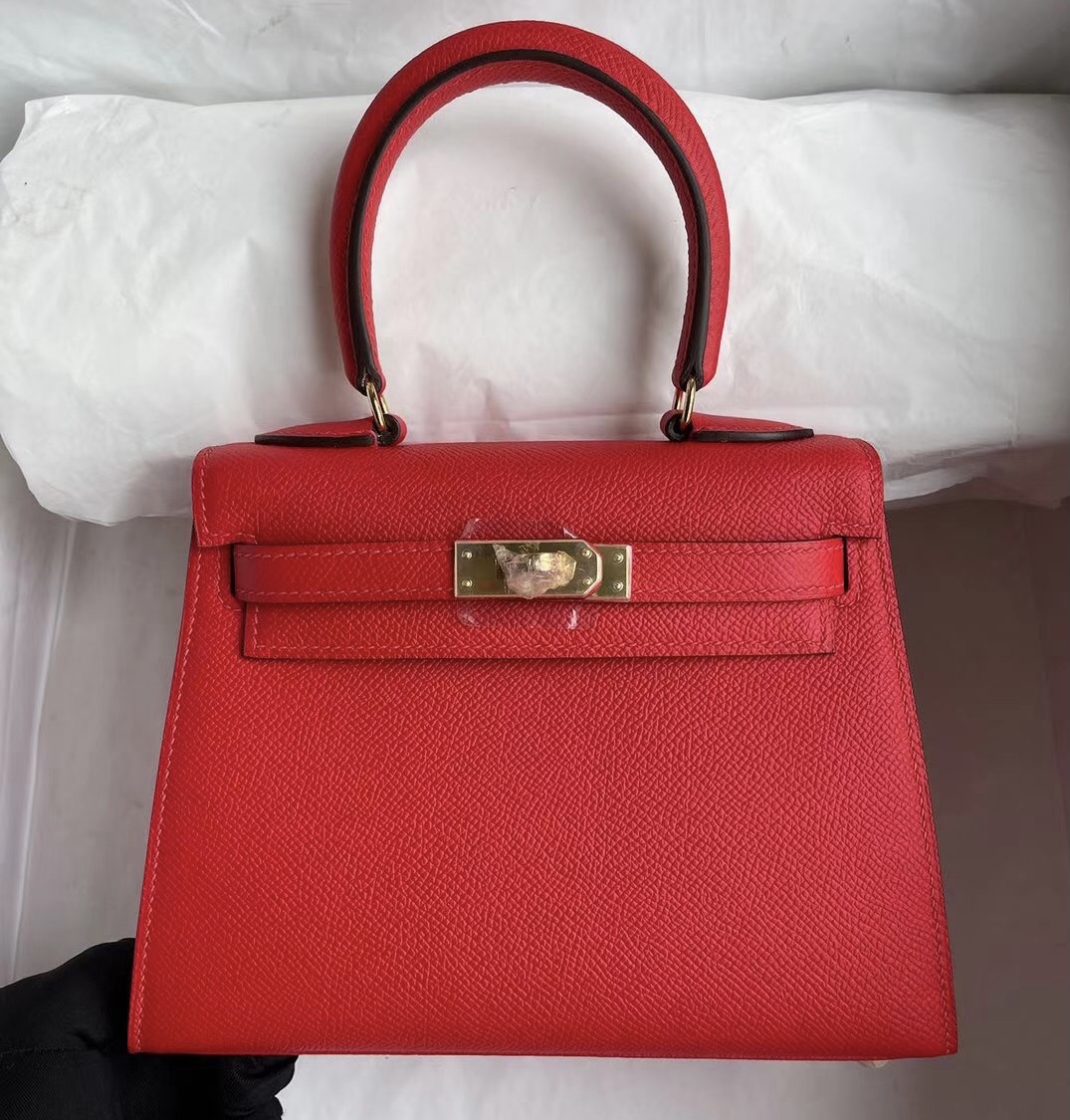 愛馬仕迷你凱莉包多少錢 Hermes Kelly 20cm 大耳朵 Epsom S3 Rouge de coeur