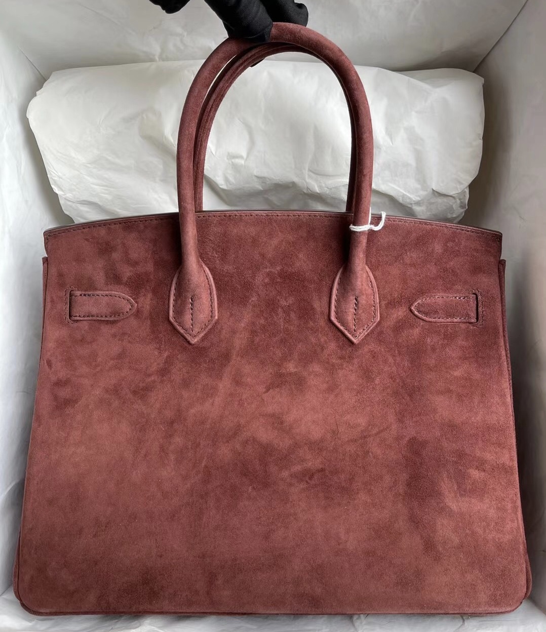 愛馬仕鉑金包官網 Hermes Birkin 30cm Doblis Suede 麂皮 泰迪色 全手工蜜蠟線縫製