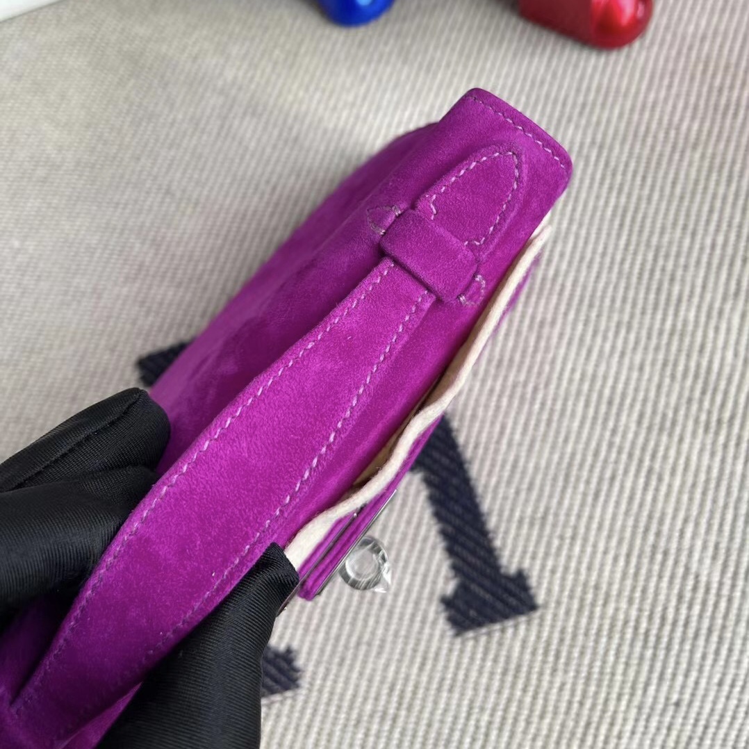Hermes Mini Kelly Pochette 22 Suede Doblis Suede 麂皮 5L ultraviolet 極度紫