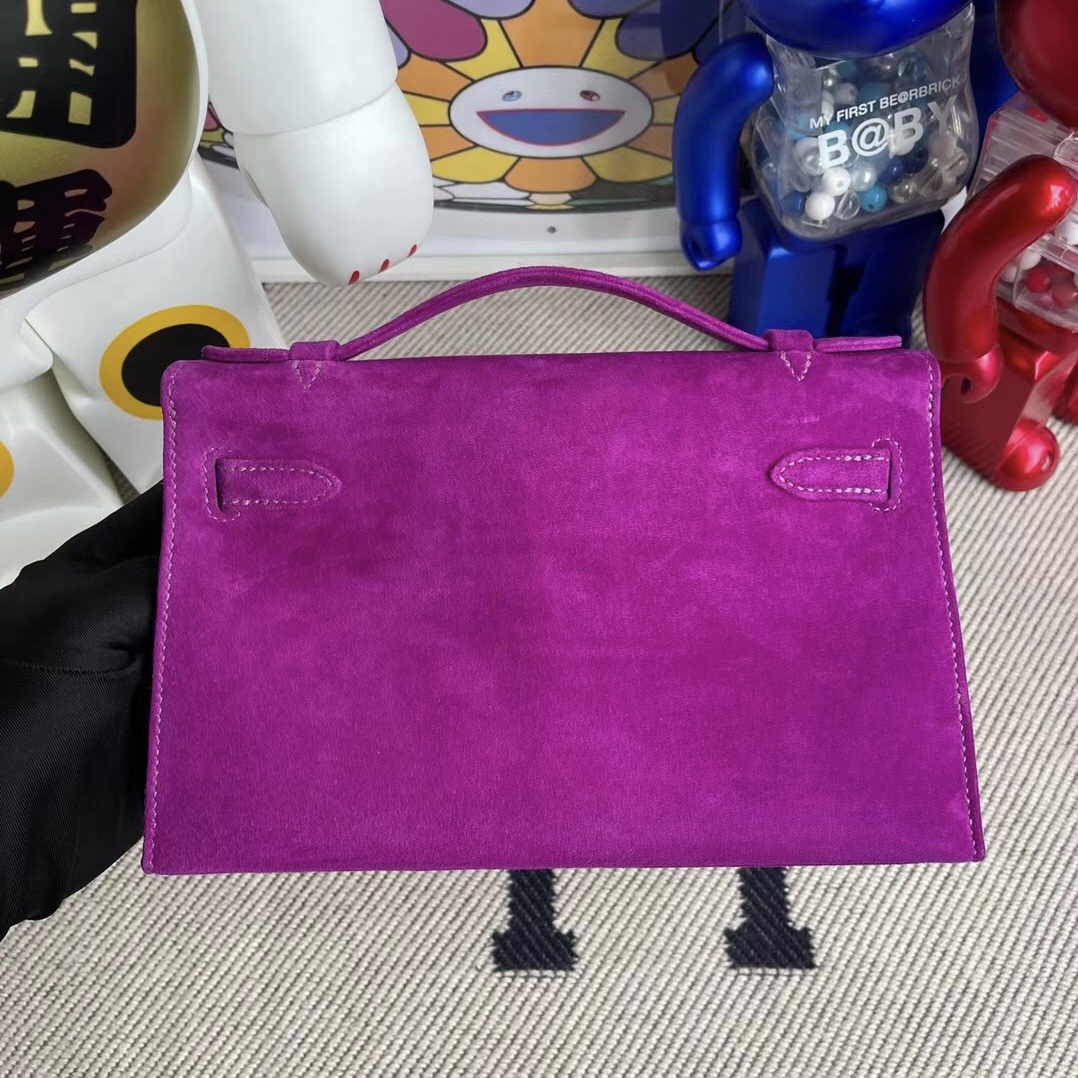 Hermes Mini Kelly Pochette 22 Suede Doblis Suede 麂皮 5L ultraviolet 極度紫