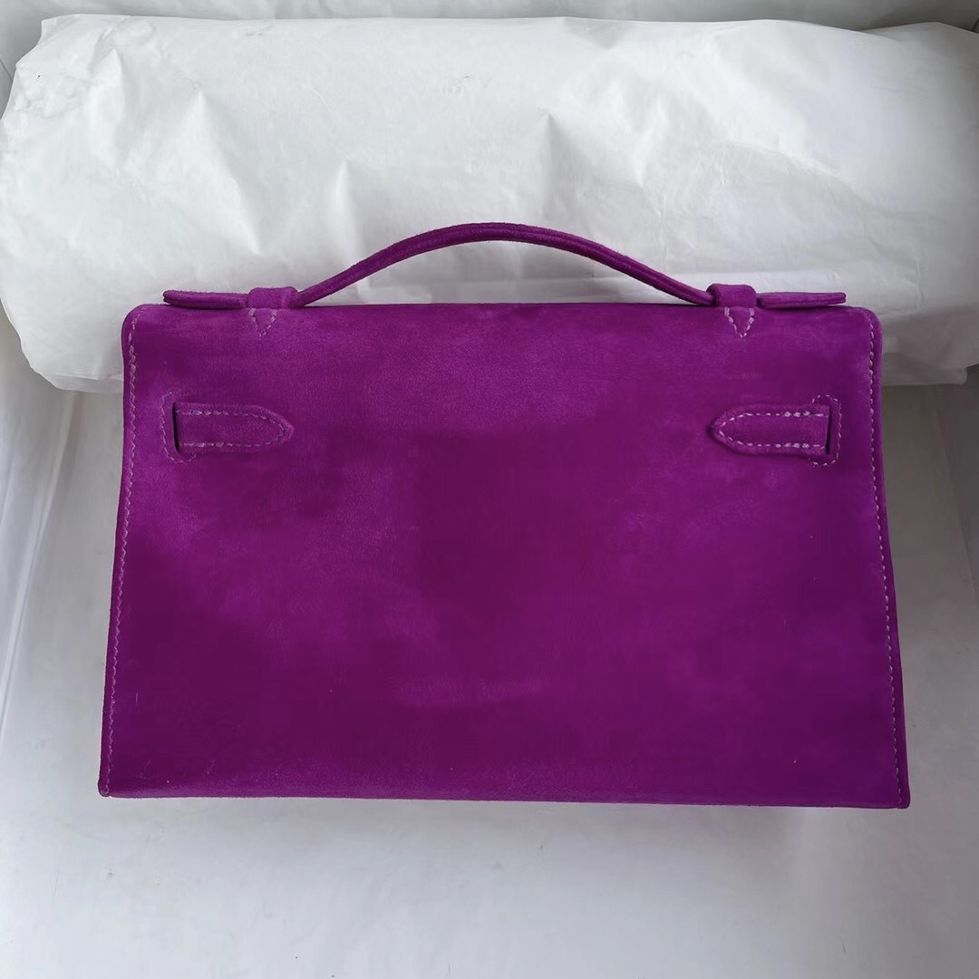 Hermes Mini Kelly Pochette 22 Suede Doblis Suede 麂皮 5L ultraviolet 極度紫