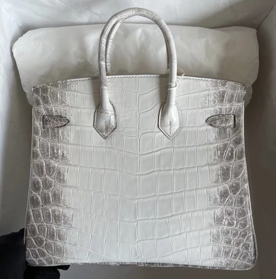 愛馬仕鉑金包200萬 Hermes Birkin 25 喜馬拉雅 CK01 BLANC Himalayan Crocodile Palladium