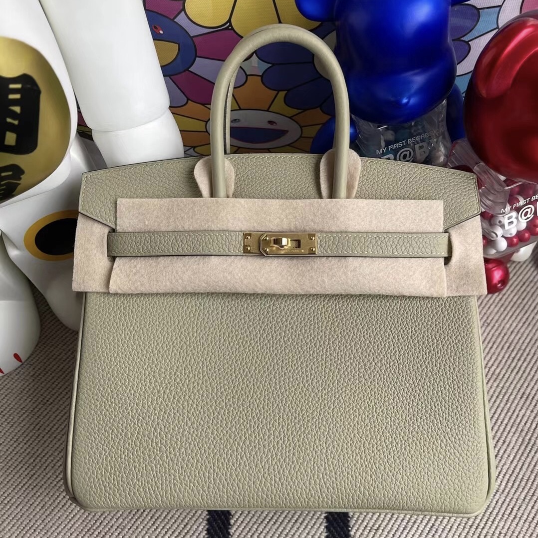 愛馬仕包包正品價格圖片 Hermes Birkin 25cm Q1 Sauge 鼠尾草綠 全手工蜜蠟線縫製