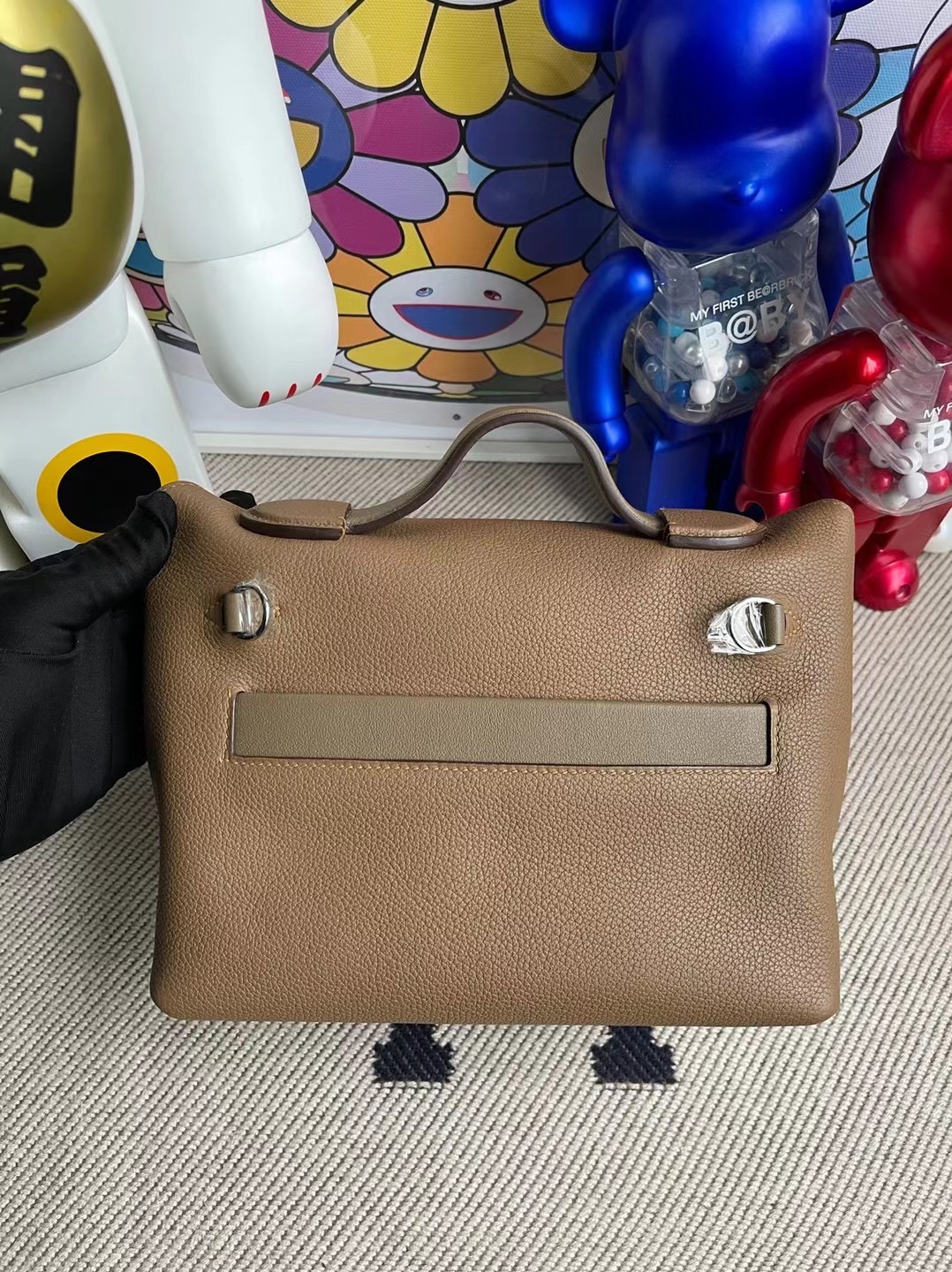 愛馬仕包包價格 Hermes Kelly 24/24 Mini Evercolor 拼 Swift D0 beige de weimer 銀扣