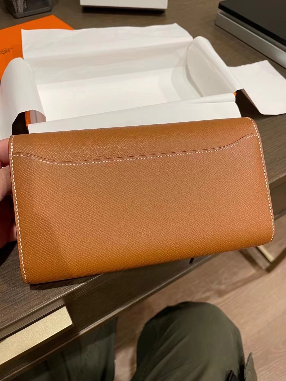 Hermes Constance long wallet to go Epsom 37 Gold 金棕色全手工蜜蠟線縫製