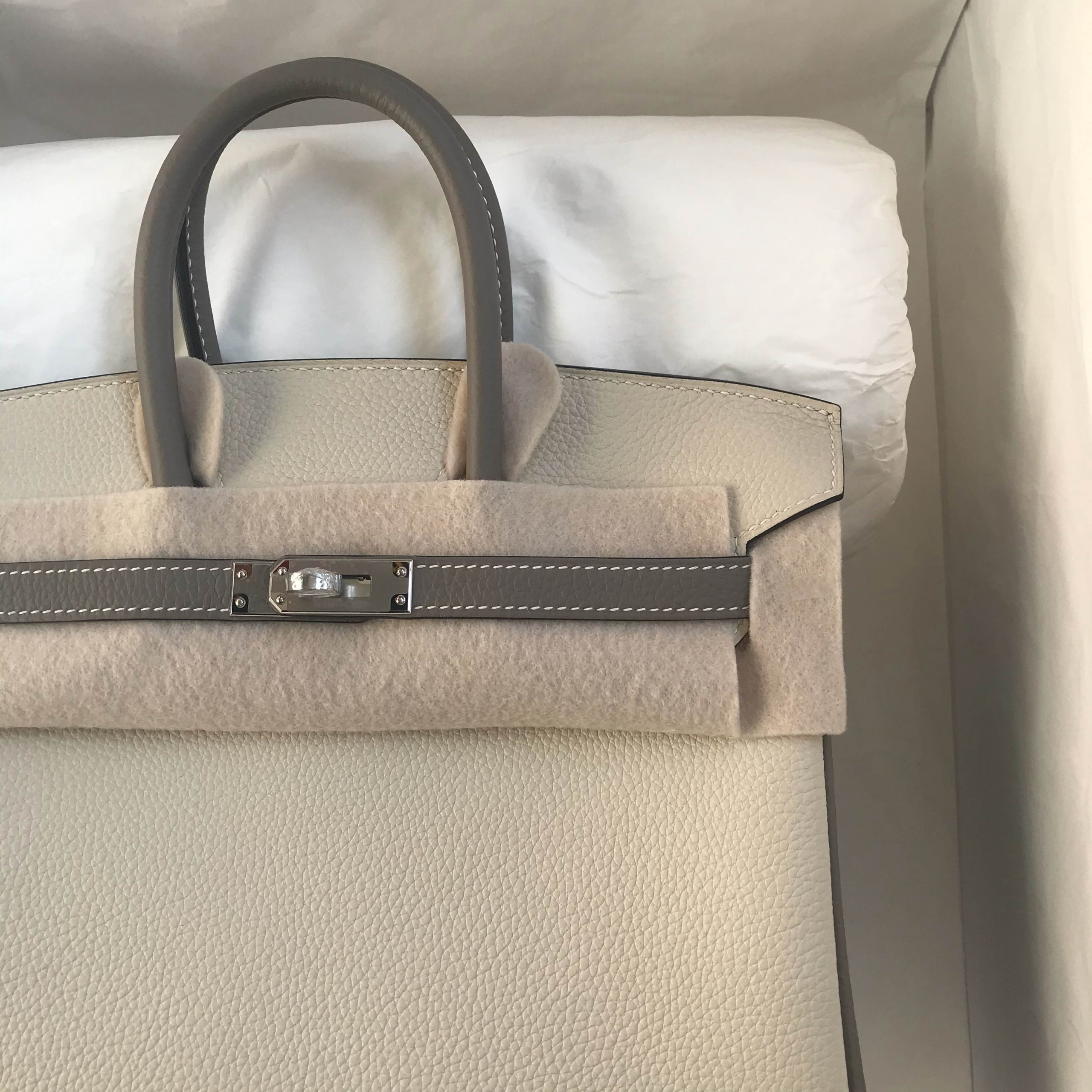 Hermes Birkin 25cm HSS Togo 10 Craie 奶昔白+M8 Gris Asphalte 瀝青灰