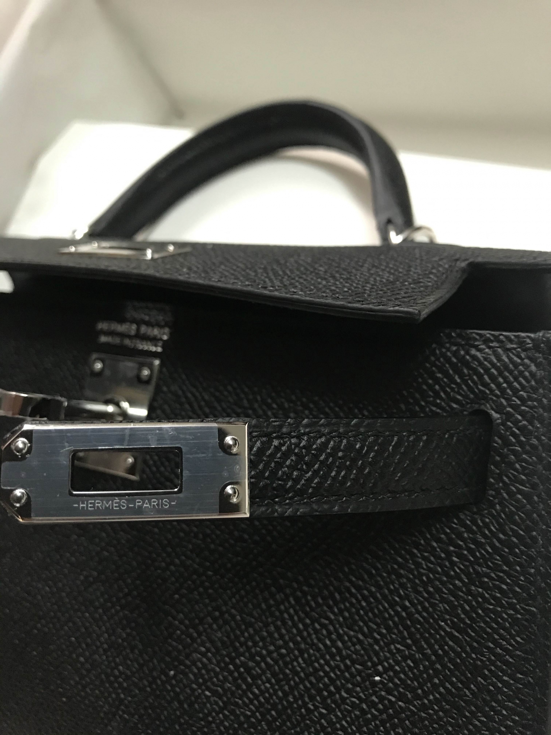 馬來西來愛馬仕包包 Hermes Mini Kelly II 2代 Epsom 89 黑色 Noir 銀色 金屬